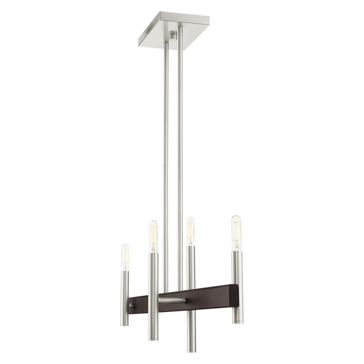 Livex Lighting - 49334-91 - Four Light Chandelier - Denmark - Brushed Nickel w/ Bronzes