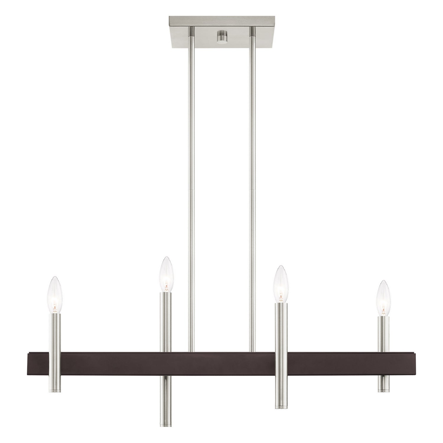 Livex Lighting - 49334-91 - Four Light Chandelier - Denmark - Brushed Nickel w/ Bronzes