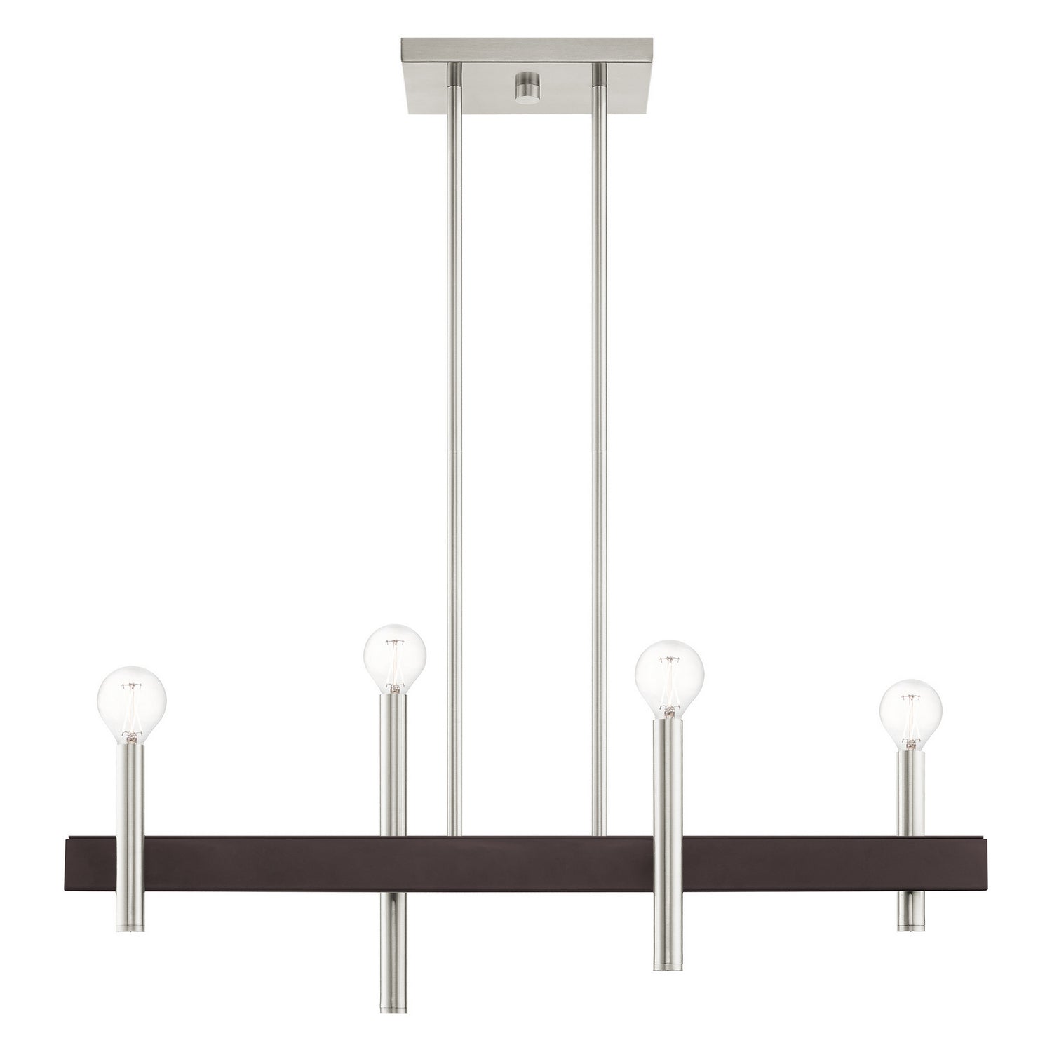 Livex Lighting - 49334-91 - Four Light Chandelier - Denmark - Brushed Nickel w/ Bronzes