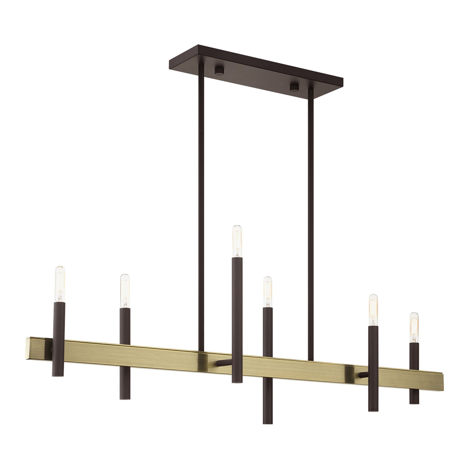 Livex Lighting - 49336-07 - Six Light Chandelier - Denmark - Bronze w/ Antique Brasss