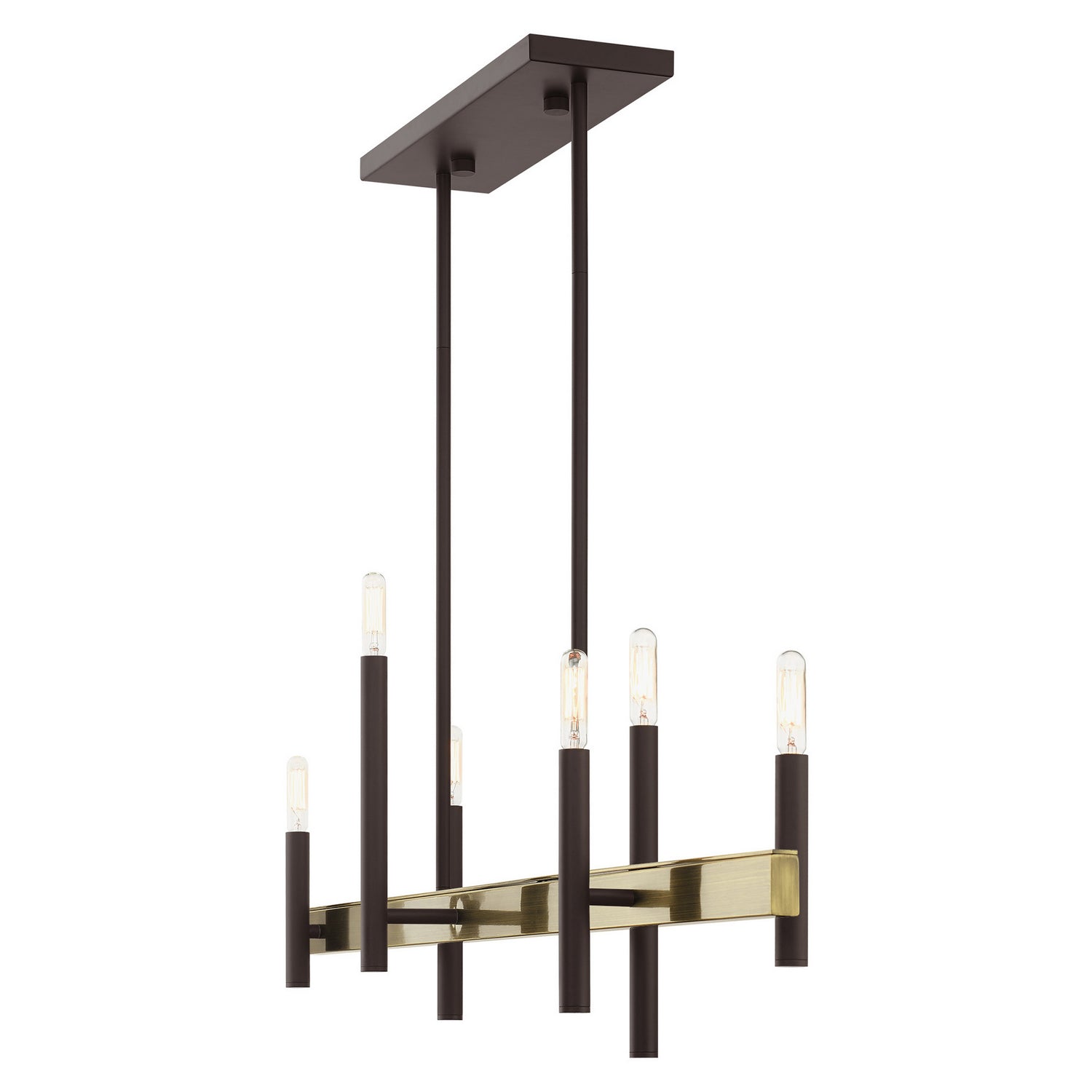 Livex Lighting - 49336-07 - Six Light Chandelier - Denmark - Bronze w/ Antique Brasss