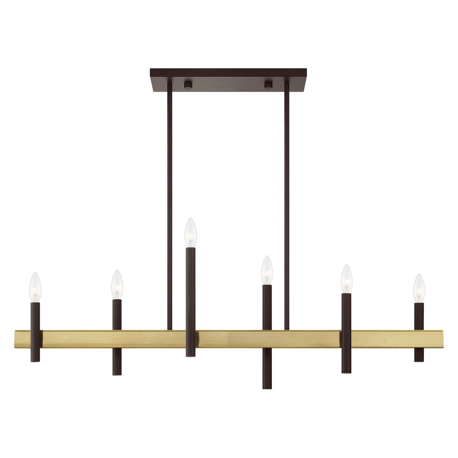 Livex Lighting - 49336-07 - Six Light Chandelier - Denmark - Bronze w/ Antique Brasss