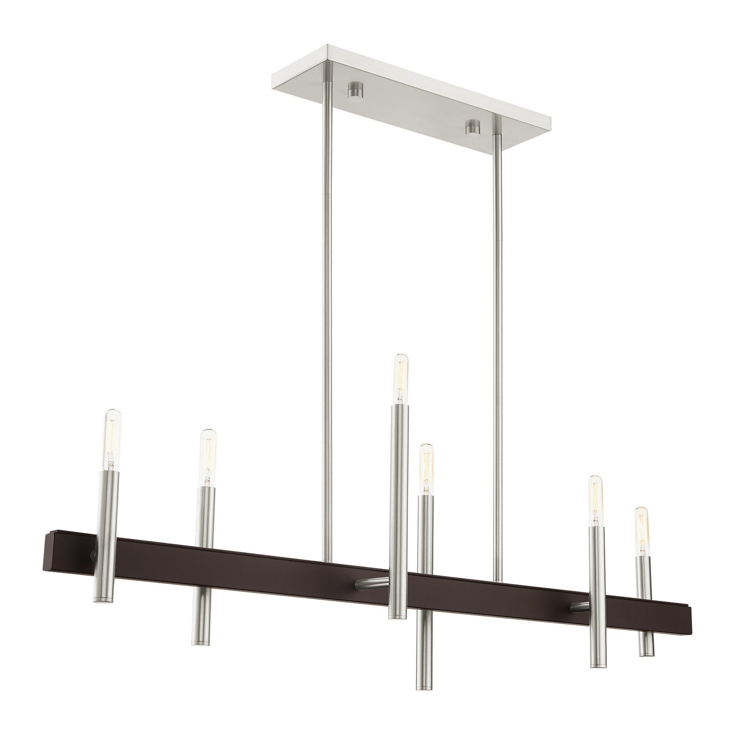 Livex Lighting - 49336-91 - Six Light Chandelier - Denmark - Brushed Nickel w/ Bronzes