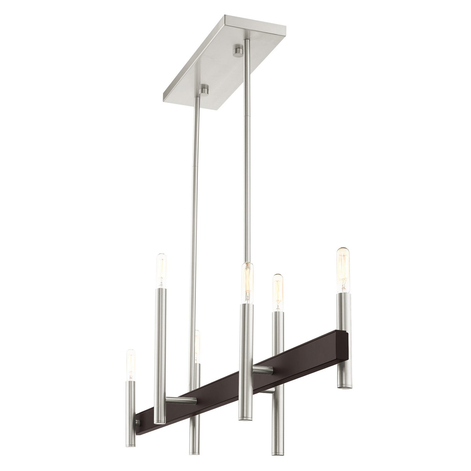 Livex Lighting - 49336-91 - Six Light Chandelier - Denmark - Brushed Nickel w/ Bronzes
