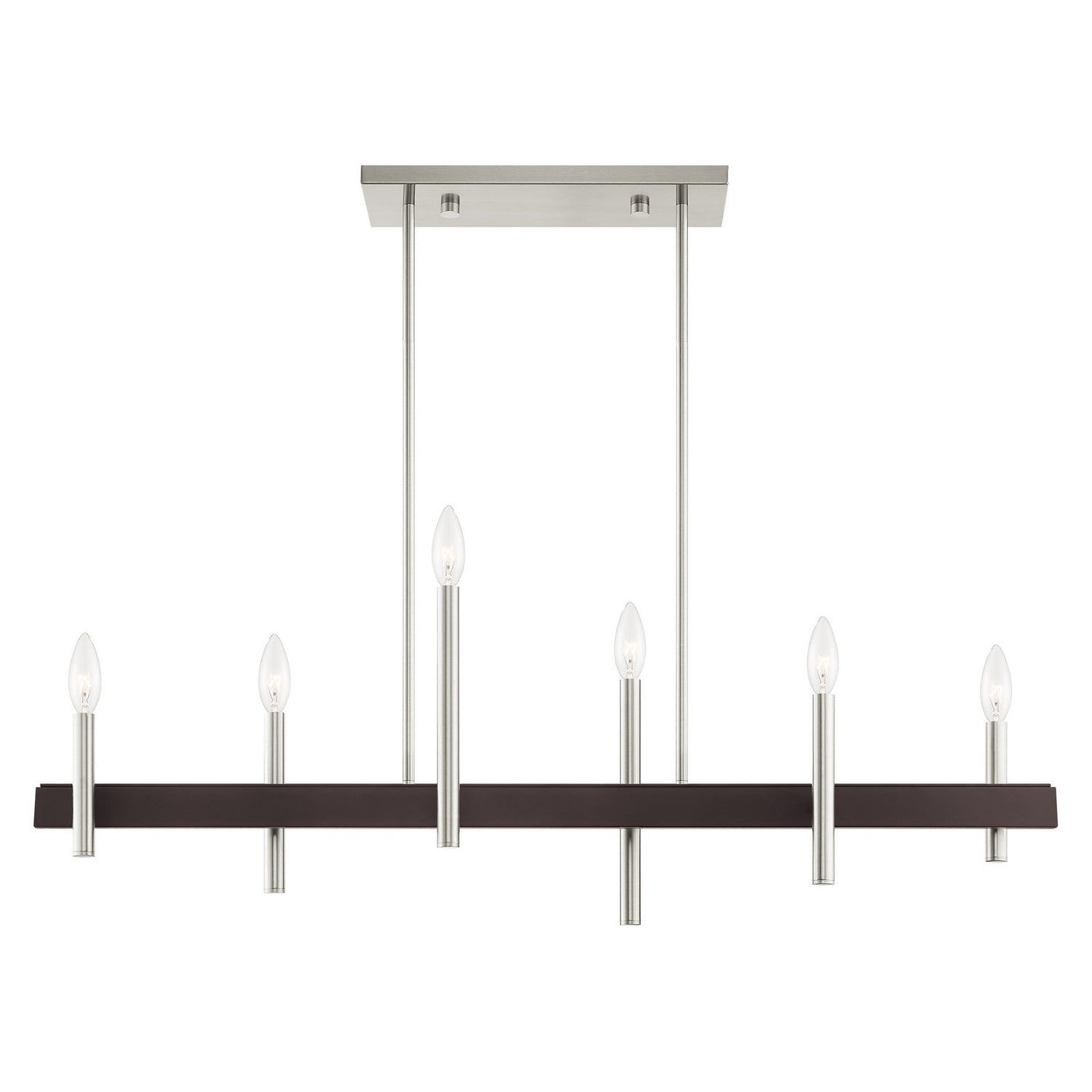 Livex Lighting - 49336-91 - Six Light Chandelier - Denmark - Brushed Nickel w/ Bronzes