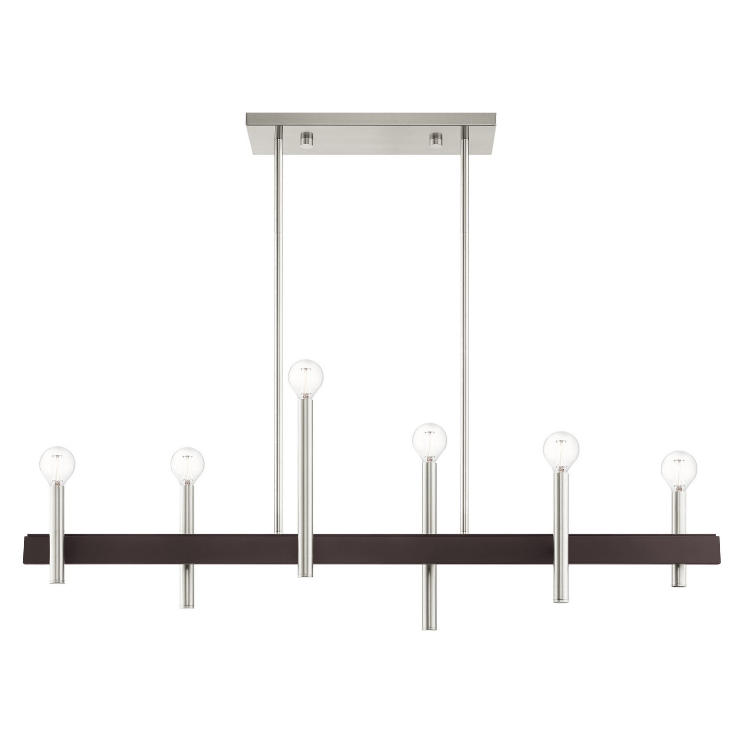 Livex Lighting - 49336-91 - Six Light Chandelier - Denmark - Brushed Nickel w/ Bronzes