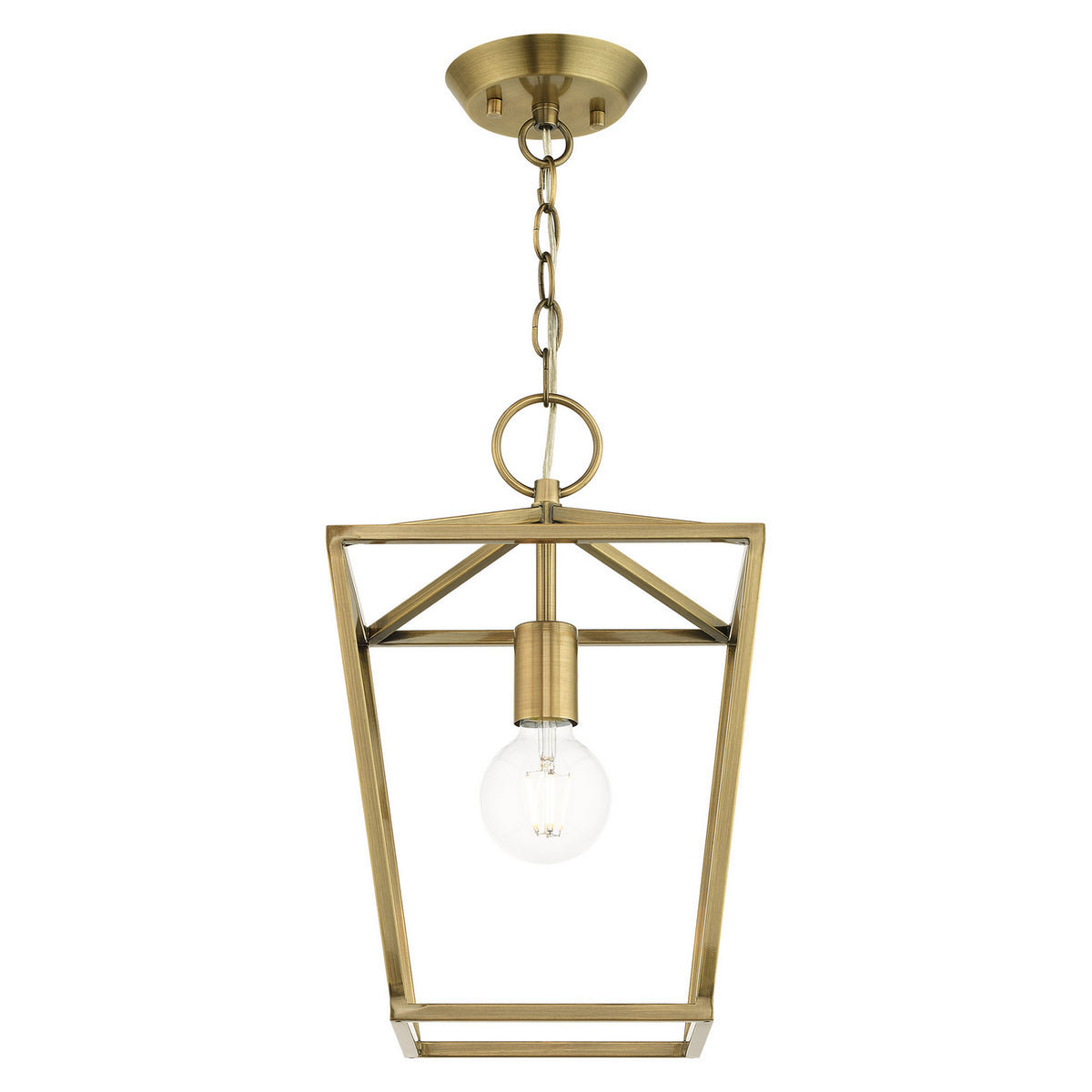 Livex Lighting - 49432-01 - One Light Convertible Semi Flush/Lantern - Devone - Antique Brass