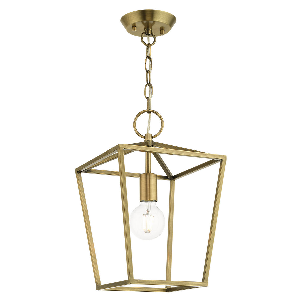 Livex Lighting - 49432-01 - One Light Convertible Semi Flush/Lantern - Devone - Antique Brass