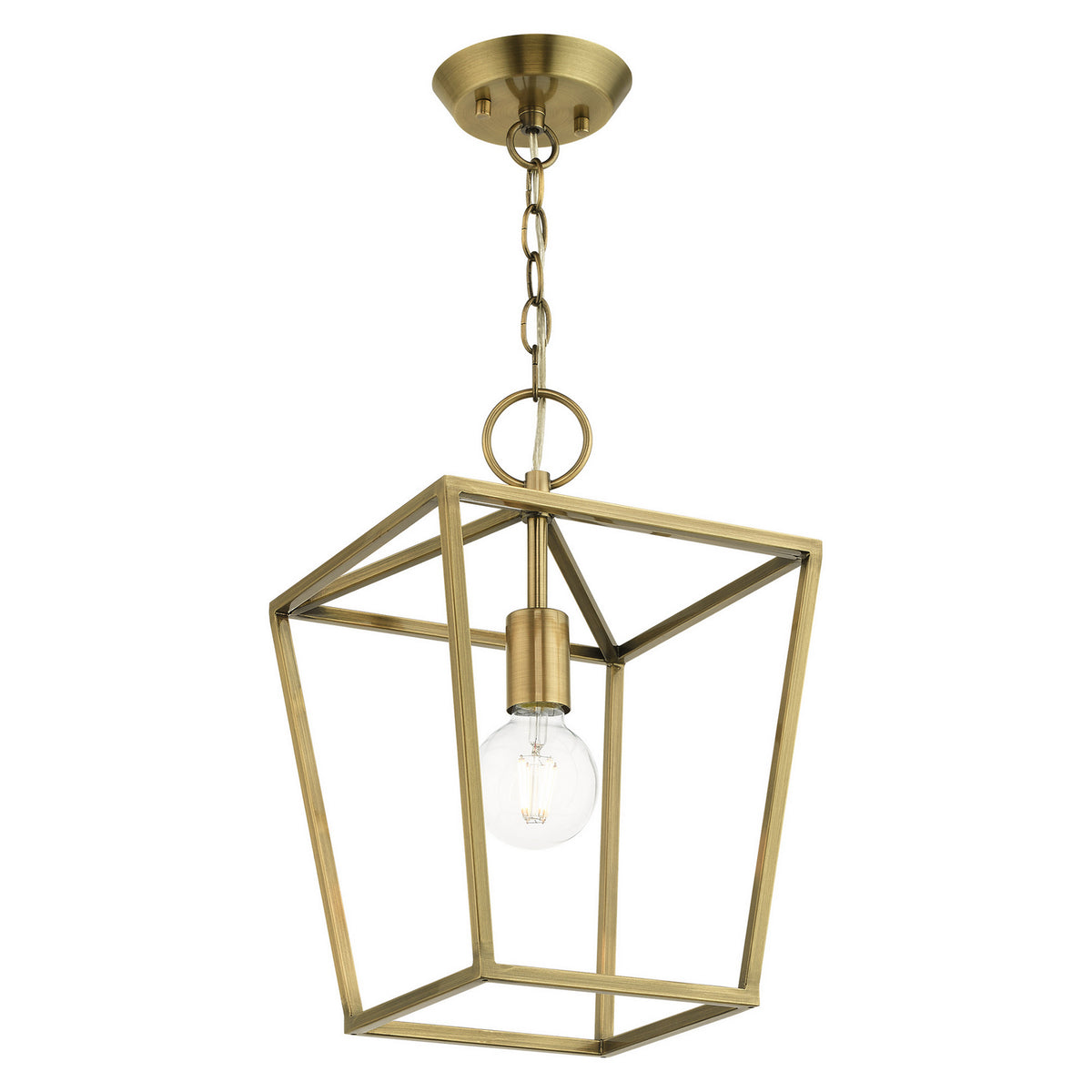 Livex Lighting - 49432-01 - One Light Convertible Semi Flush/Lantern - Devone - Antique Brass