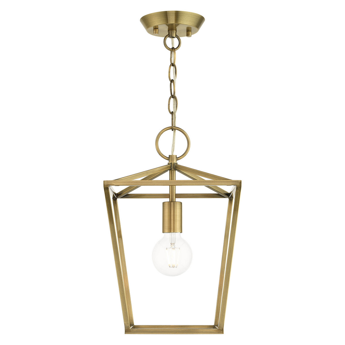 Livex Lighting - 49432-01 - One Light Convertible Semi Flush/Lantern - Devone - Antique Brass