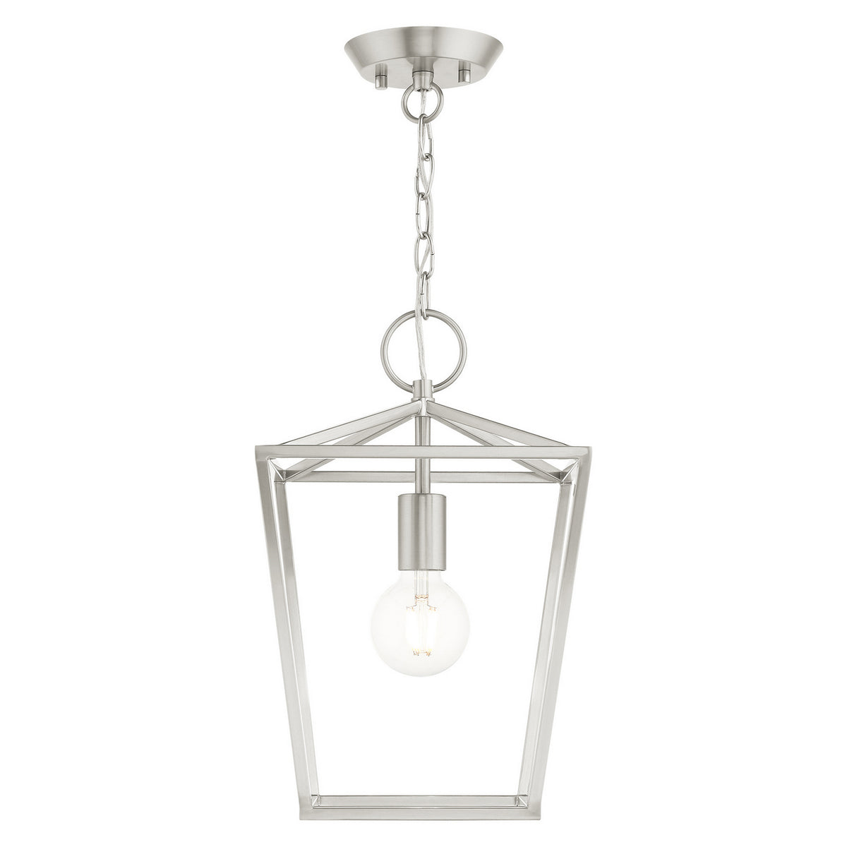 Livex Lighting - 49432-91 - One Light Convertible Semi Flush/Lantern - Devone - Brushed Nickel