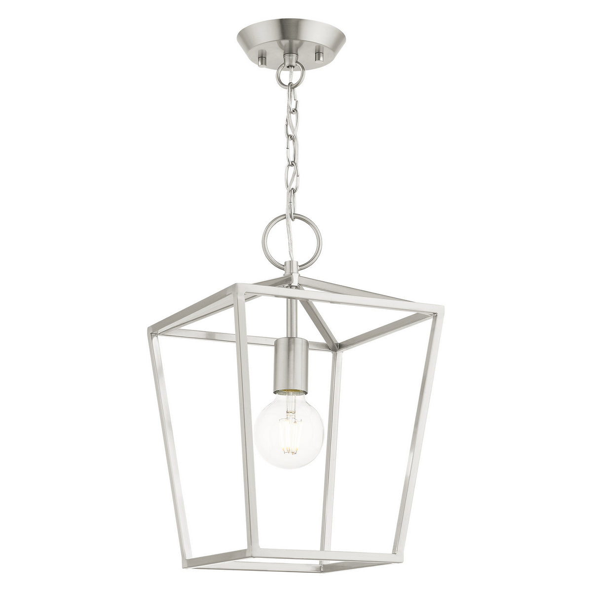 Livex Lighting - 49432-91 - One Light Convertible Semi Flush/Lantern - Devone - Brushed Nickel