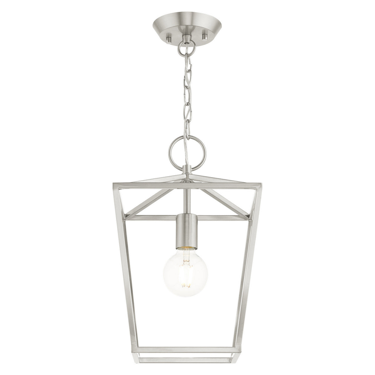 Livex Lighting - 49432-91 - One Light Convertible Semi Flush/Lantern - Devone - Brushed Nickel