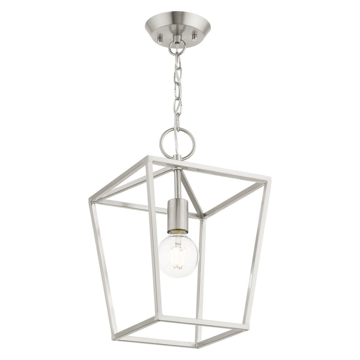 Livex Lighting - 49432-91 - One Light Convertible Semi Flush/Lantern - Devone - Brushed Nickel