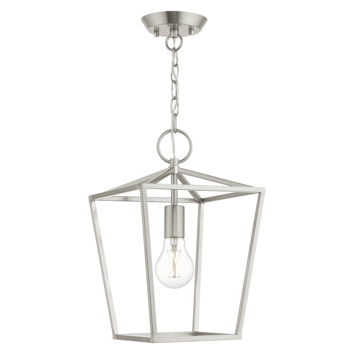 Livex Lighting - 49432-91 - One Light Convertible Semi Flush/Lantern - Devone - Brushed Nickel