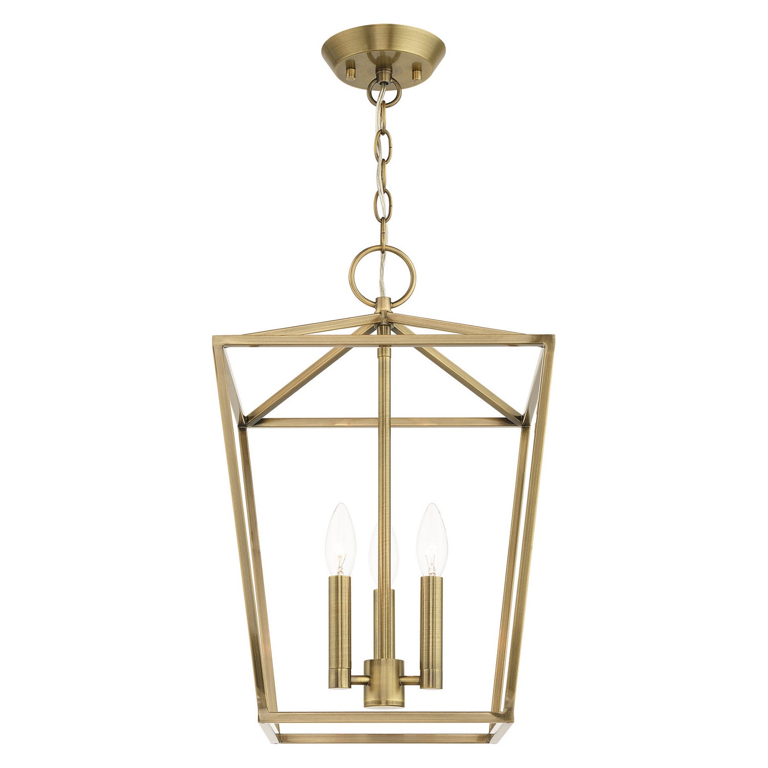 Livex Lighting - 49433-01 - Three Light Convertible Semi Flush/Lantern - Devone - Antique Brass