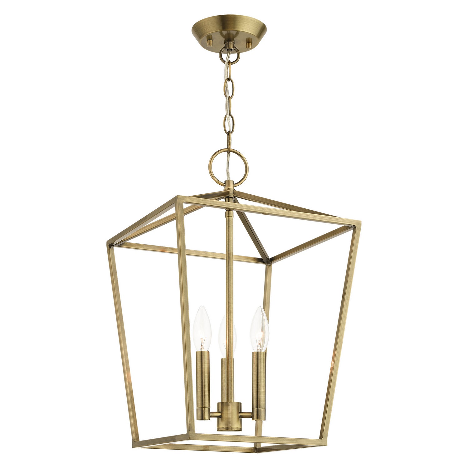 Livex Lighting - 49433-01 - Three Light Convertible Semi Flush/Lantern - Devone - Antique Brass