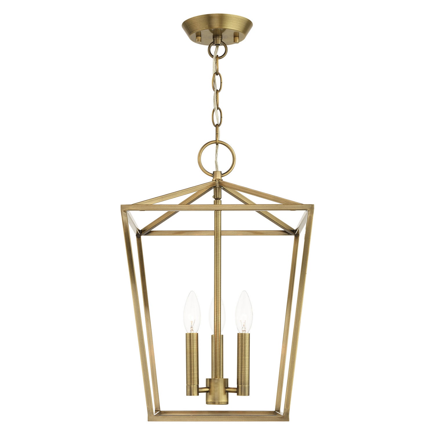 Livex Lighting - 49433-01 - Three Light Convertible Semi Flush/Lantern - Devone - Antique Brass