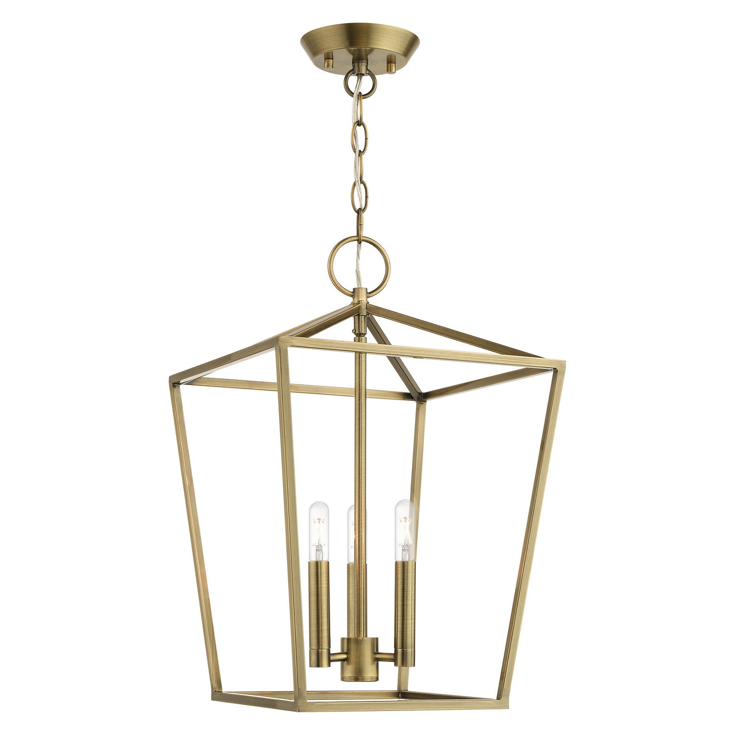 Livex Lighting - 49433-01 - Three Light Convertible Semi Flush/Lantern - Devone - Antique Brass