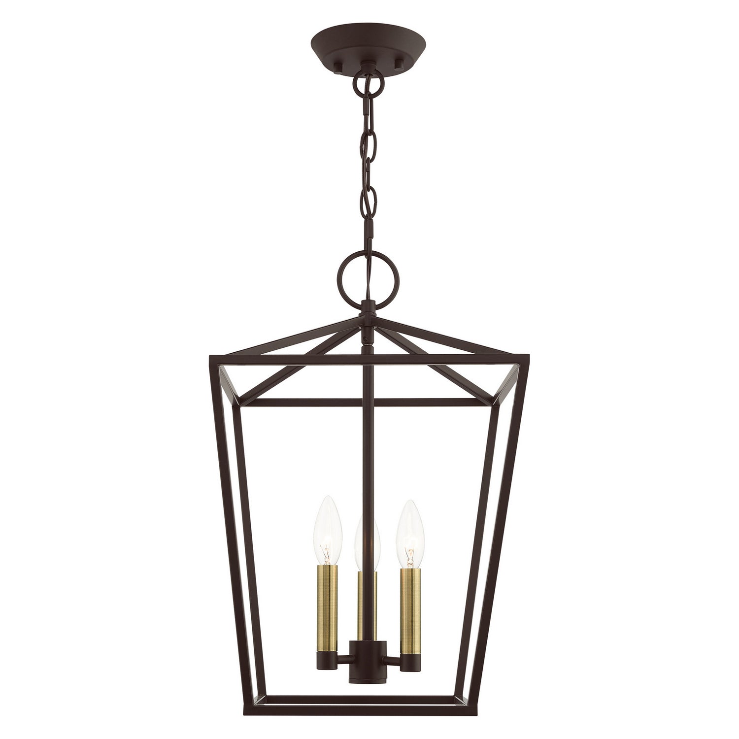 Livex Lighting - 49433-07 - Three Light Convertible Semi Flush/Lantern - Devone - Bronze
