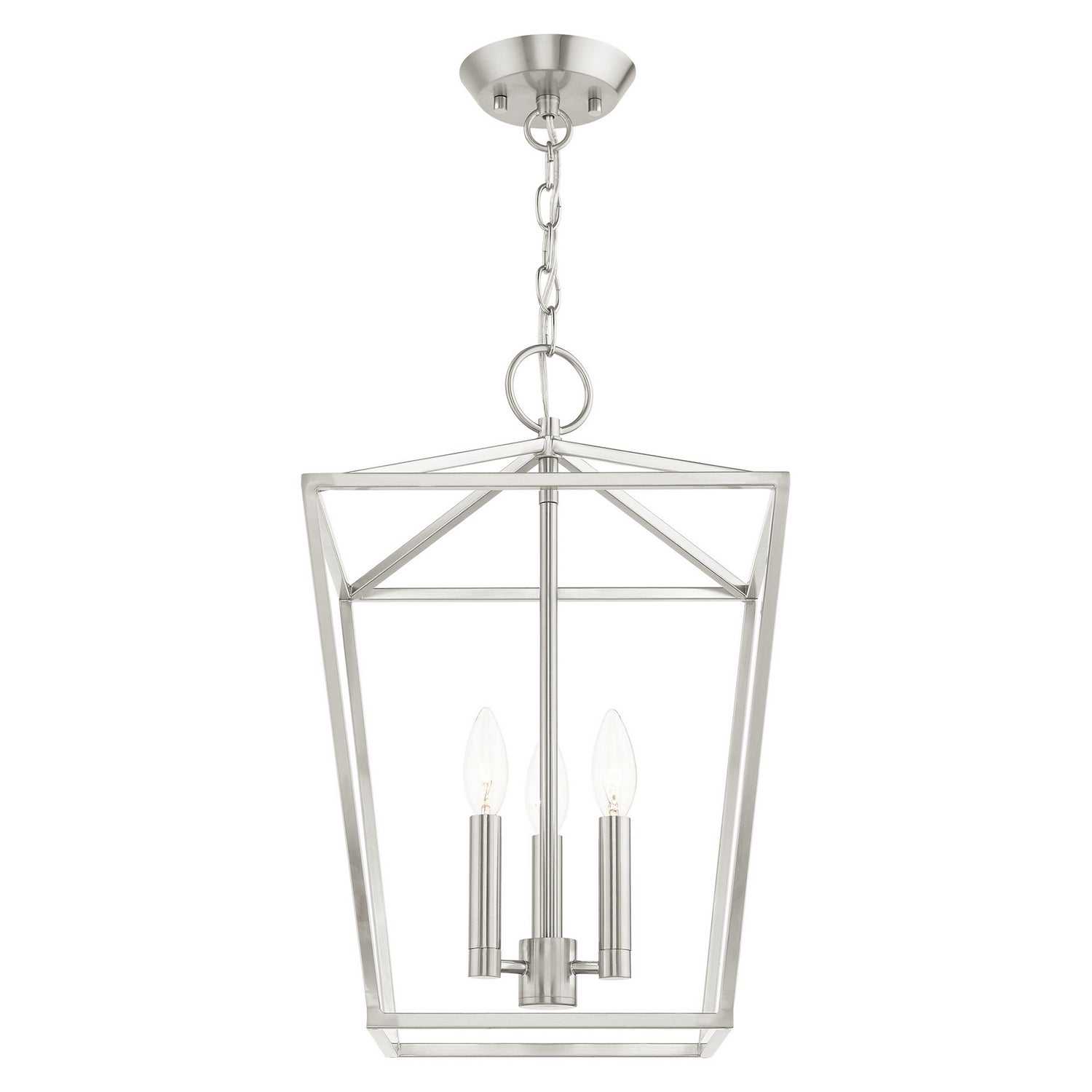 Livex Lighting - 49433-91 - Three Light Convertible Semi Flush/Lantern - Devone - Brushed Nickel