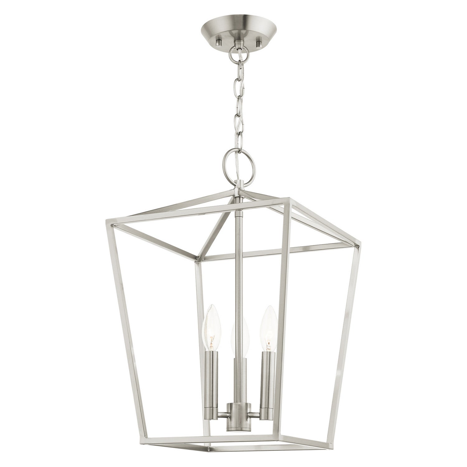 Livex Lighting - 49433-91 - Three Light Convertible Semi Flush/Lantern - Devone - Brushed Nickel