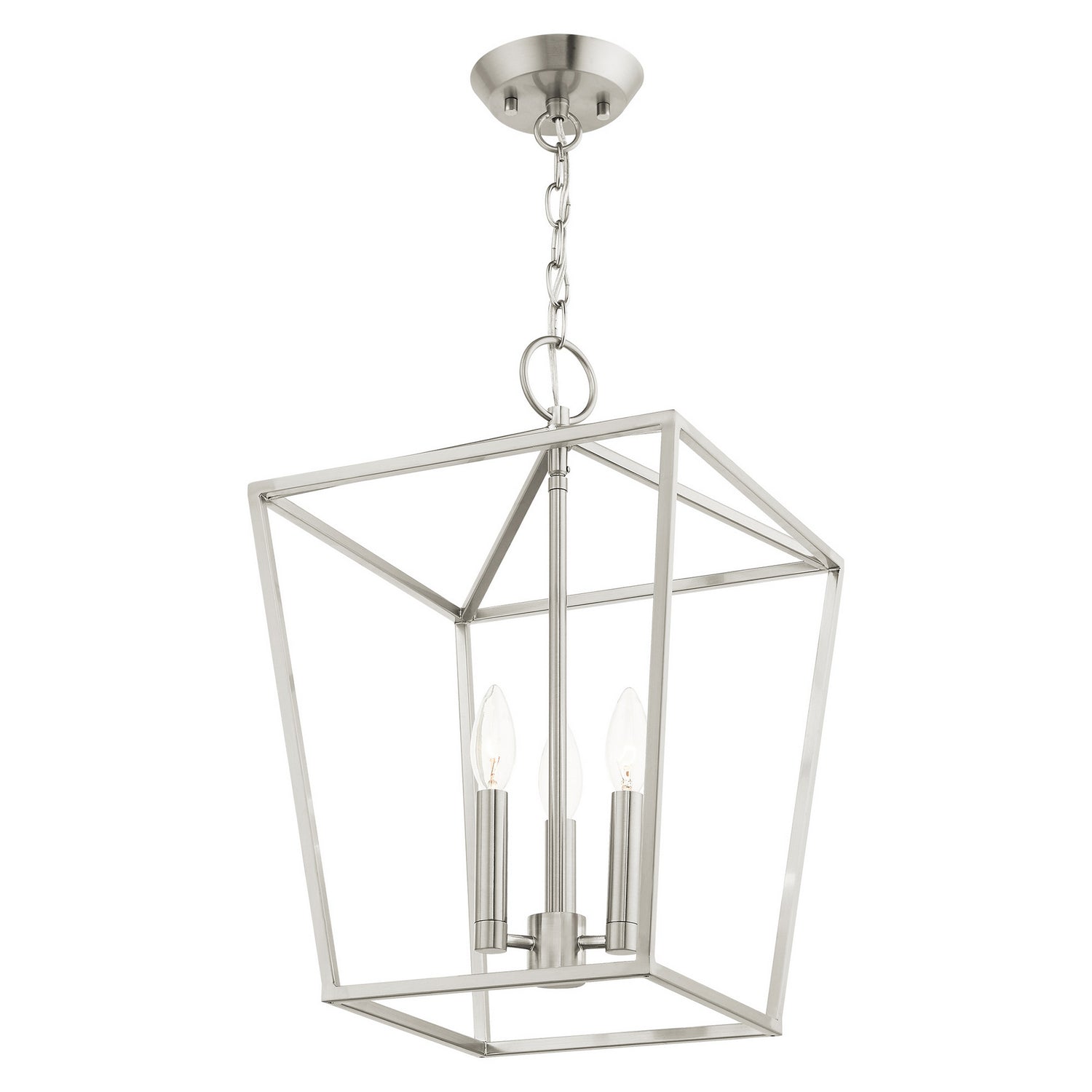 Livex Lighting - 49433-91 - Three Light Convertible Semi Flush/Lantern - Devone - Brushed Nickel