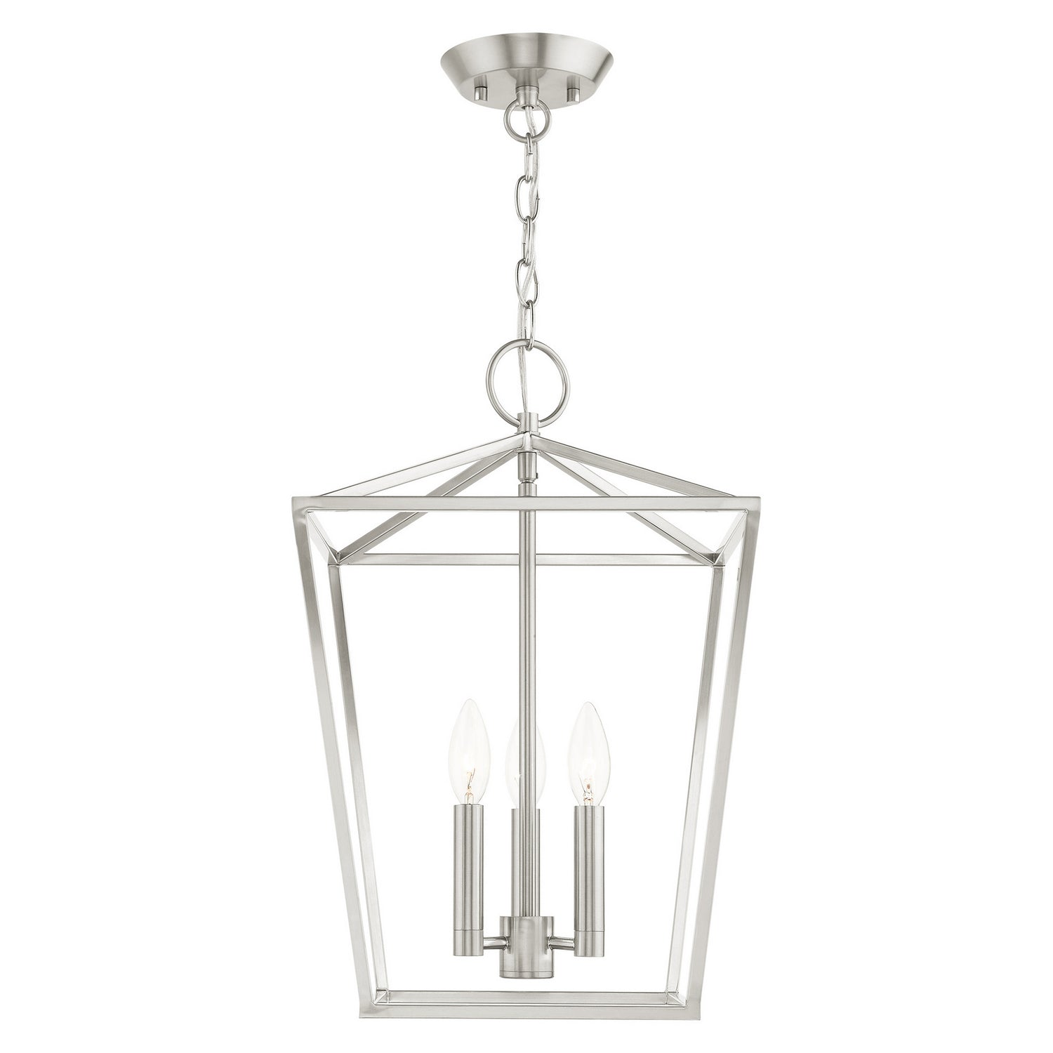 Livex Lighting - 49433-91 - Three Light Convertible Semi Flush/Lantern - Devone - Brushed Nickel