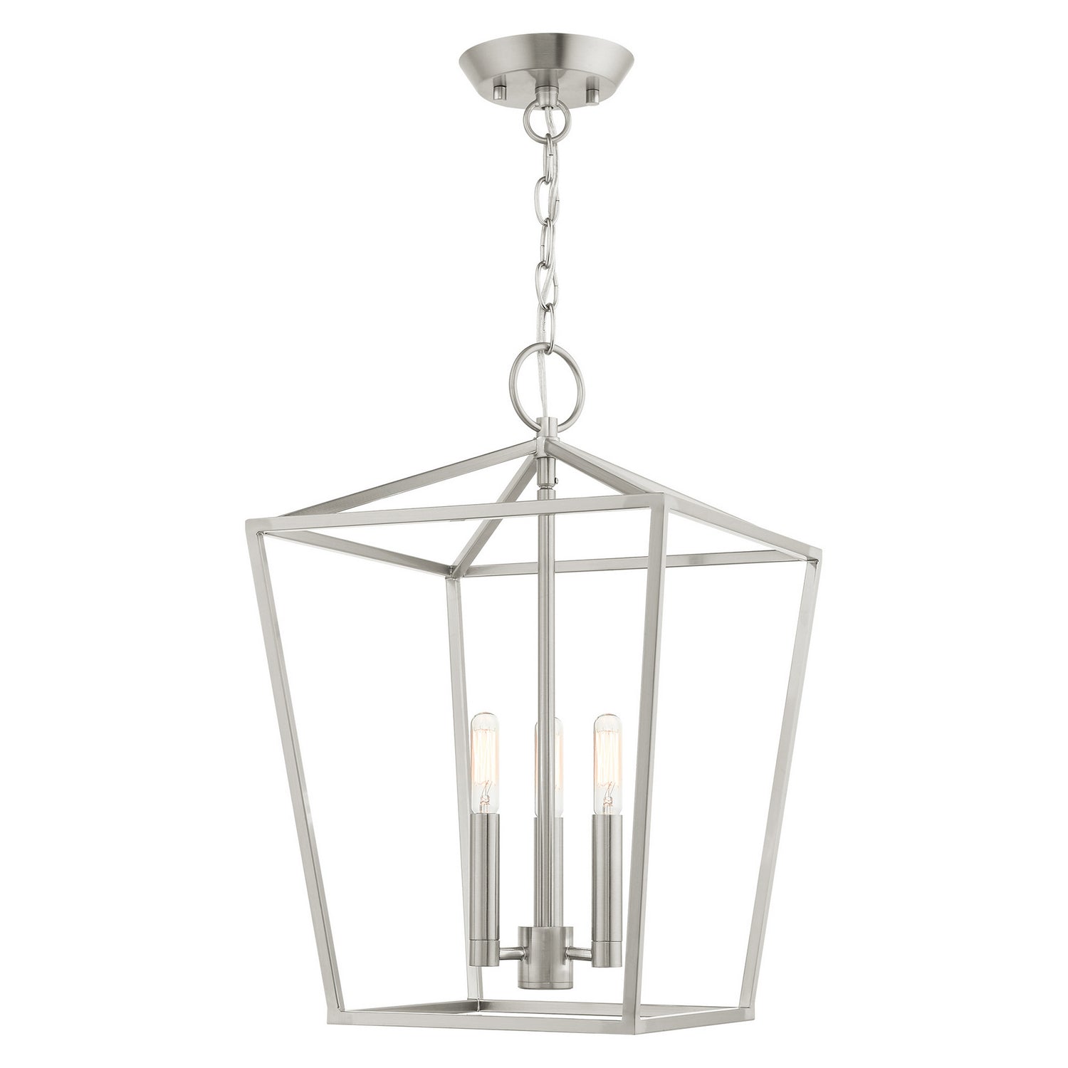 Livex Lighting - 49433-91 - Three Light Convertible Semi Flush/Lantern - Devone - Brushed Nickel
