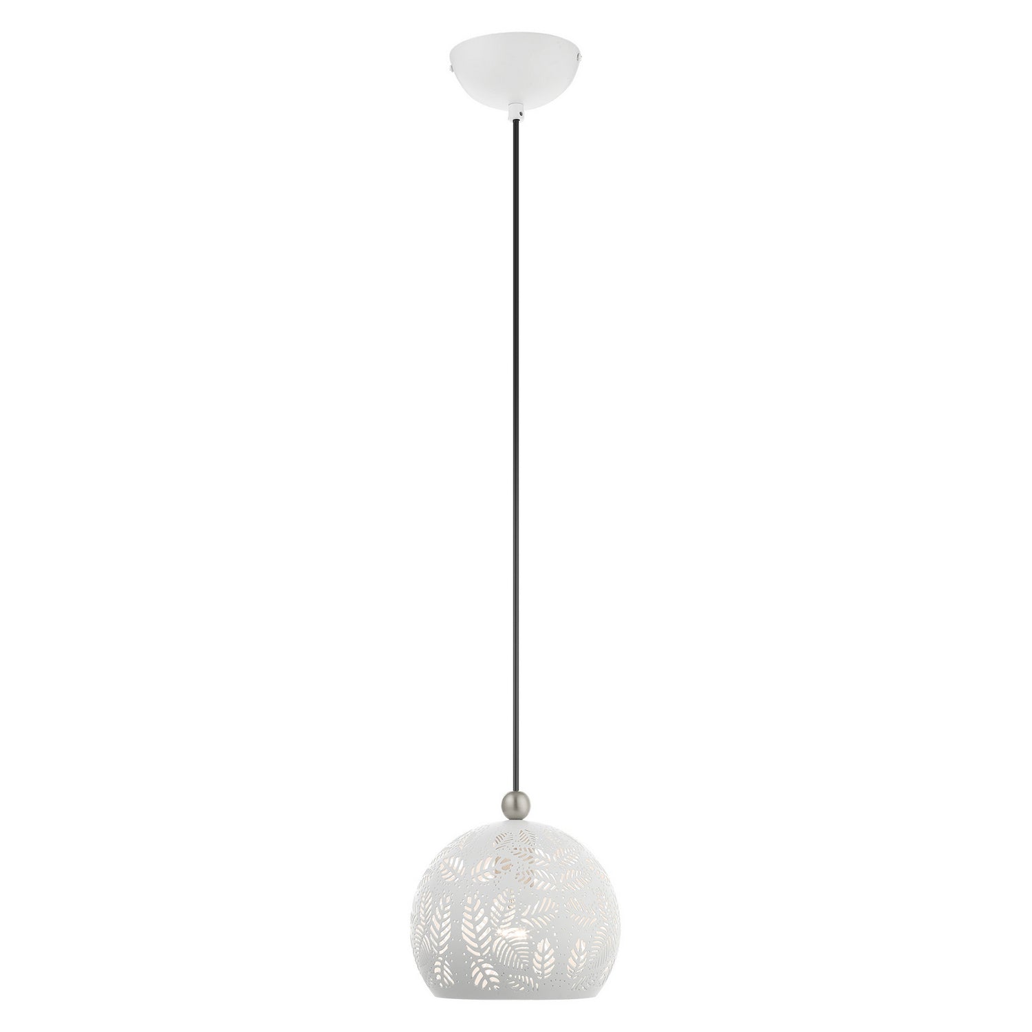 Livex Lighting - 49541-03 - One Light Pendant - Chantilly - White w/ Brushed Nickels