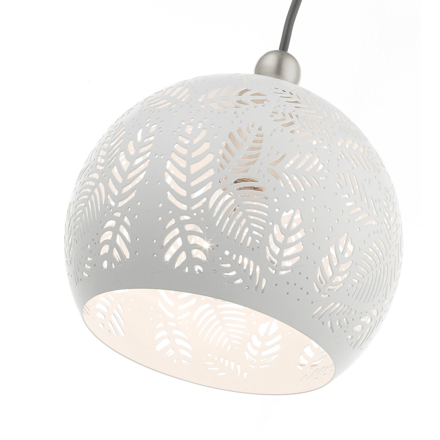 Livex Lighting - 49541-03 - One Light Pendant - Chantilly - White w/ Brushed Nickels