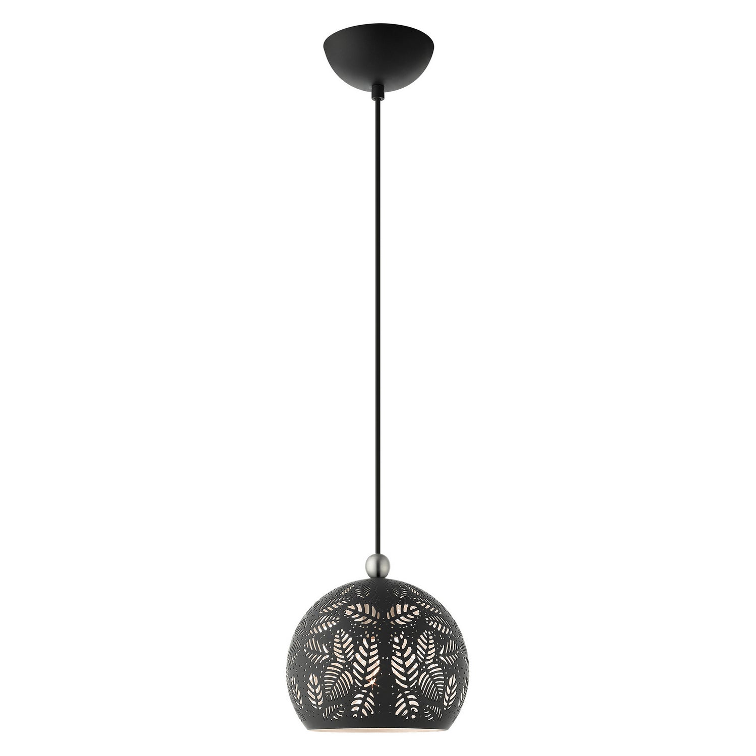 Livex Lighting - 49541-04 - One Light Pendant - Chantilly - Black w/ Brushed Nickels