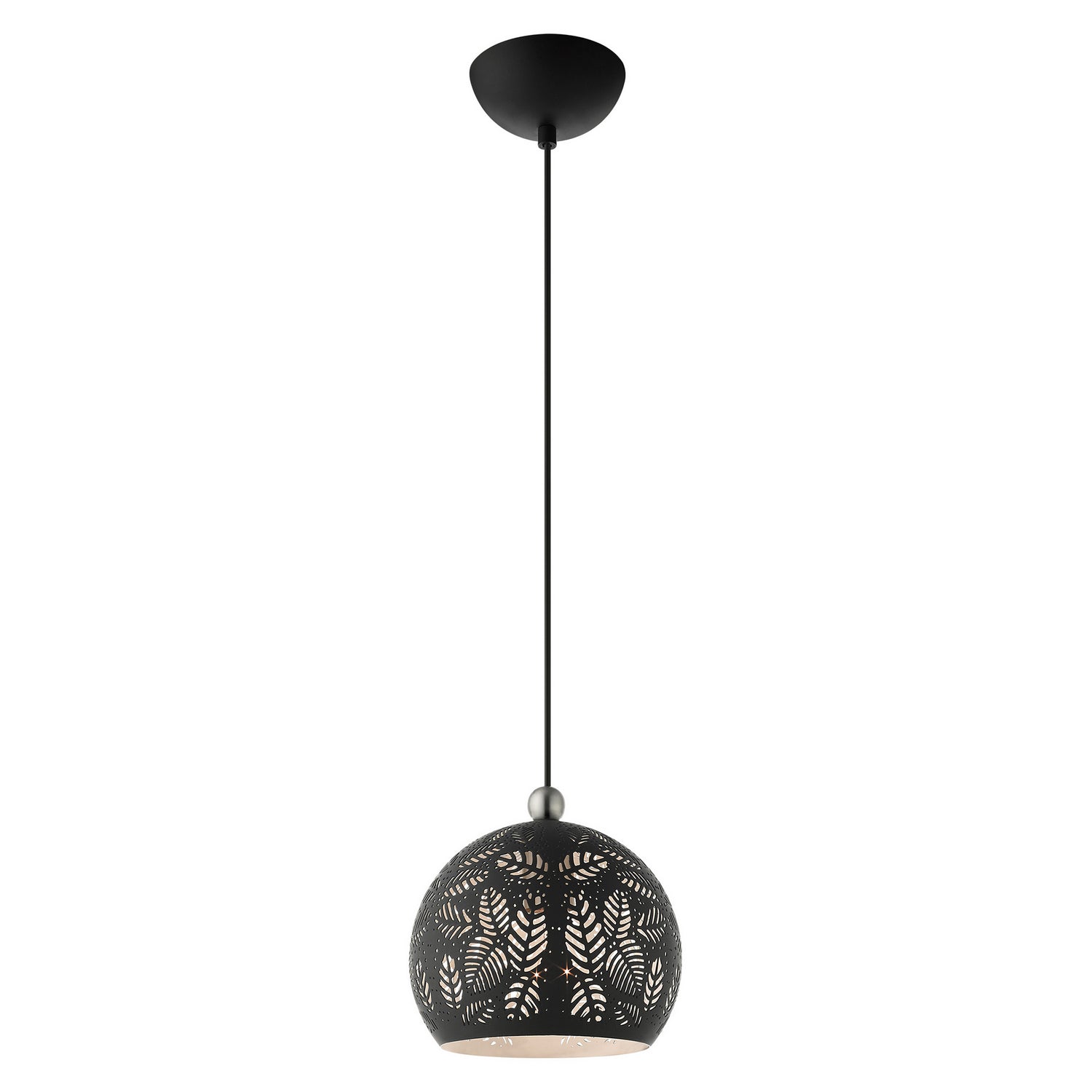 Livex Lighting - 49541-04 - One Light Pendant - Chantilly - Black w/ Brushed Nickels