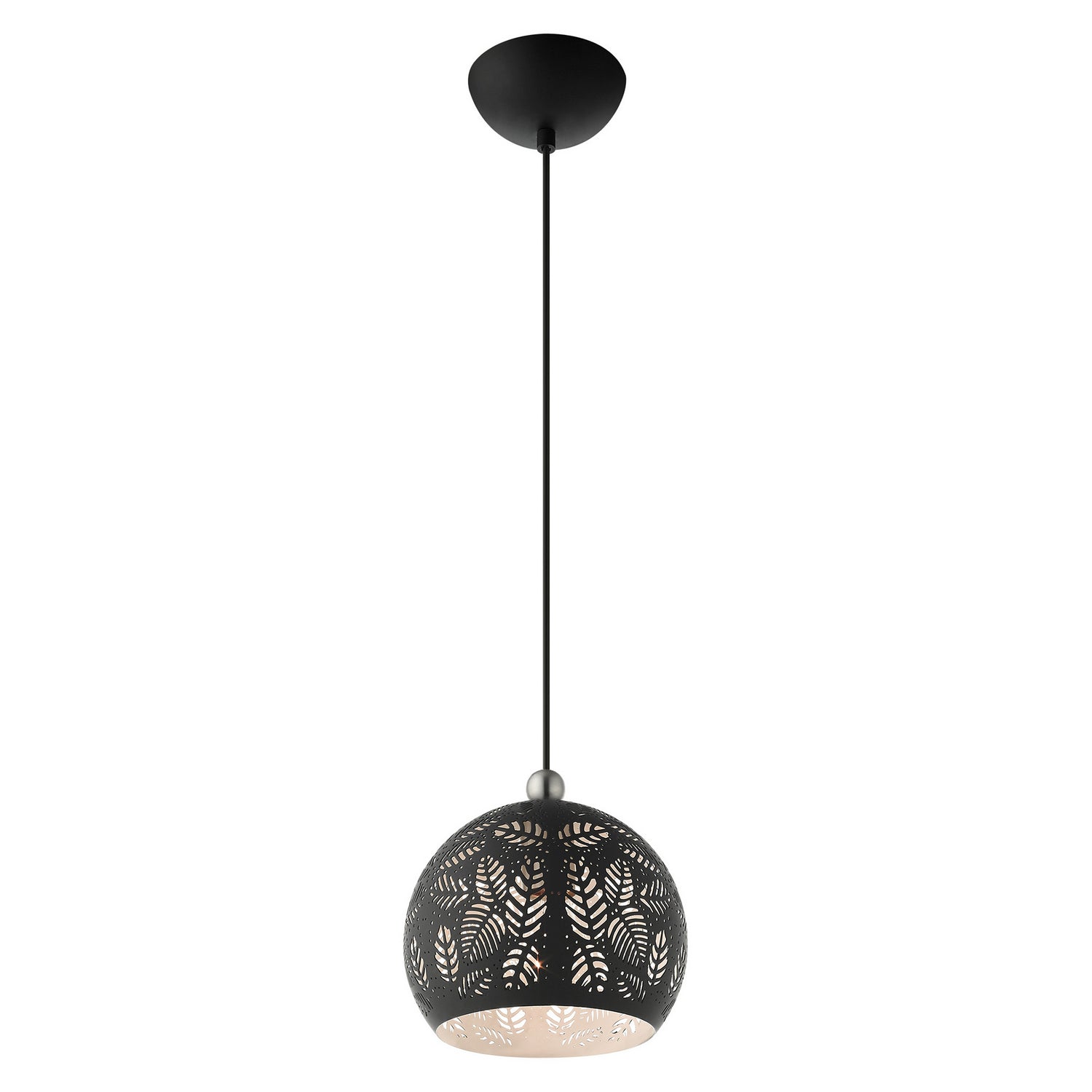 Livex Lighting - 49541-04 - One Light Pendant - Chantilly - Black w/ Brushed Nickels