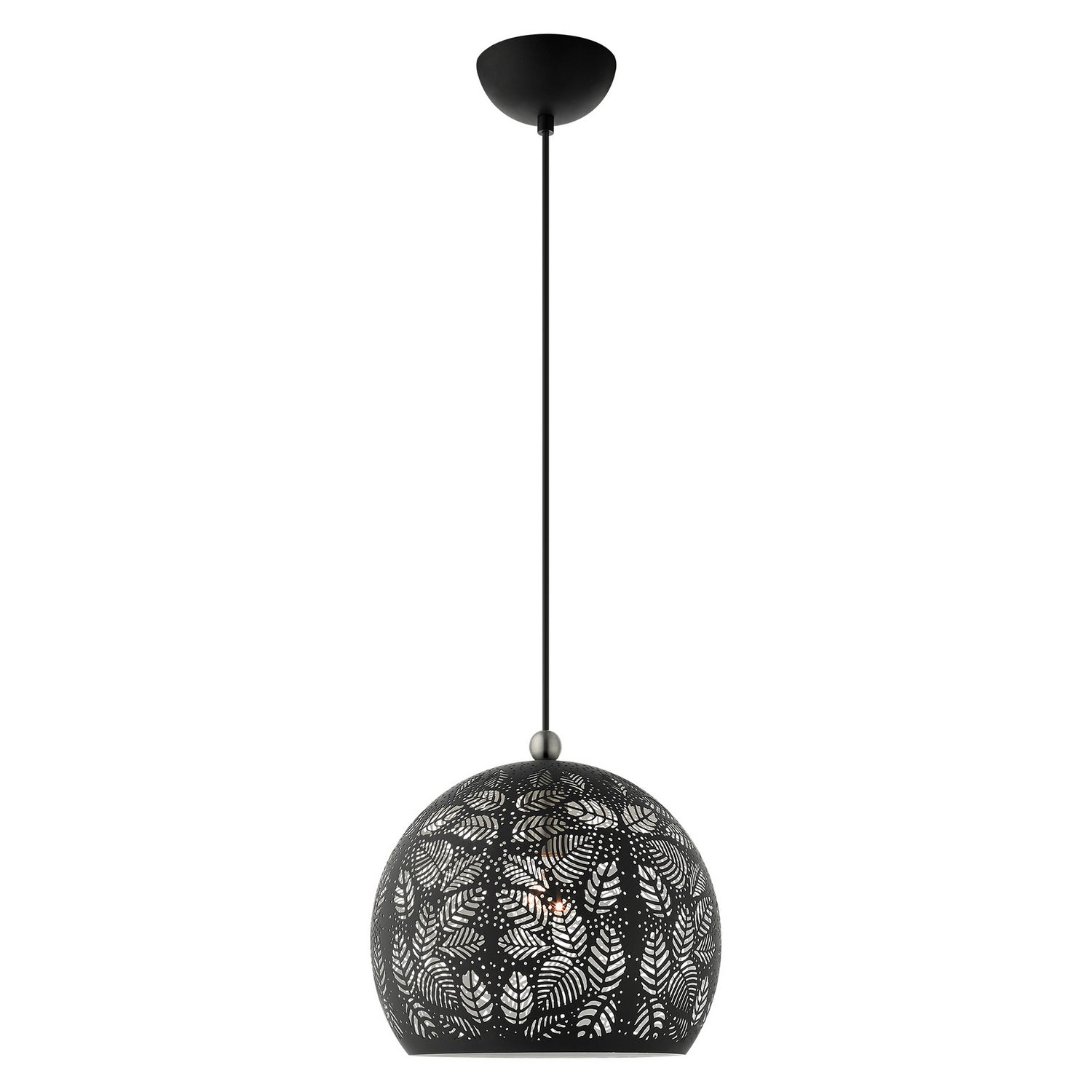 Livex Lighting - 49542-04 - One Light Pendant - Chantilly - Black w/ Brushed Nickels