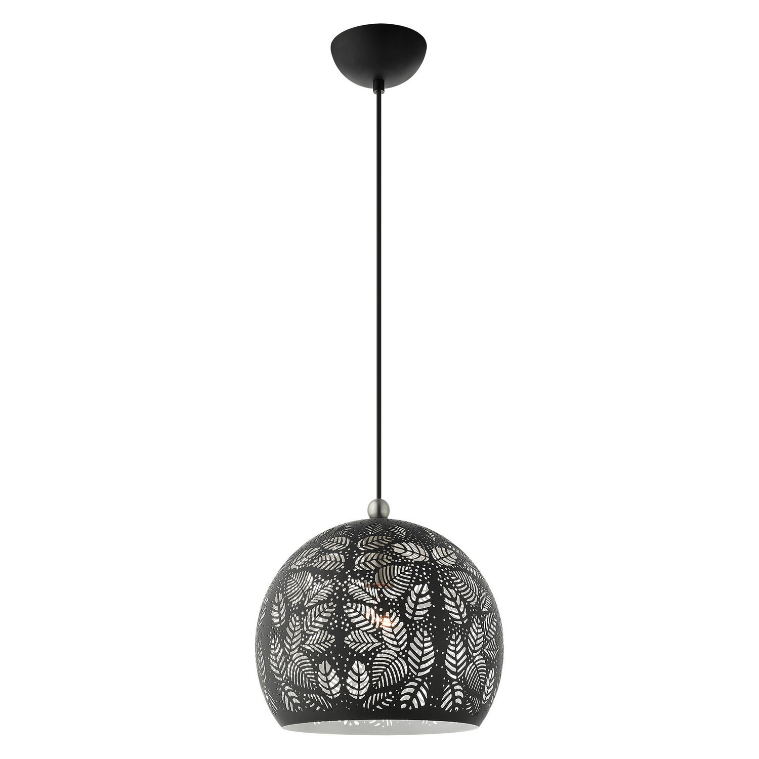 Livex Lighting - 49542-04 - One Light Pendant - Chantilly - Black w/ Brushed Nickels