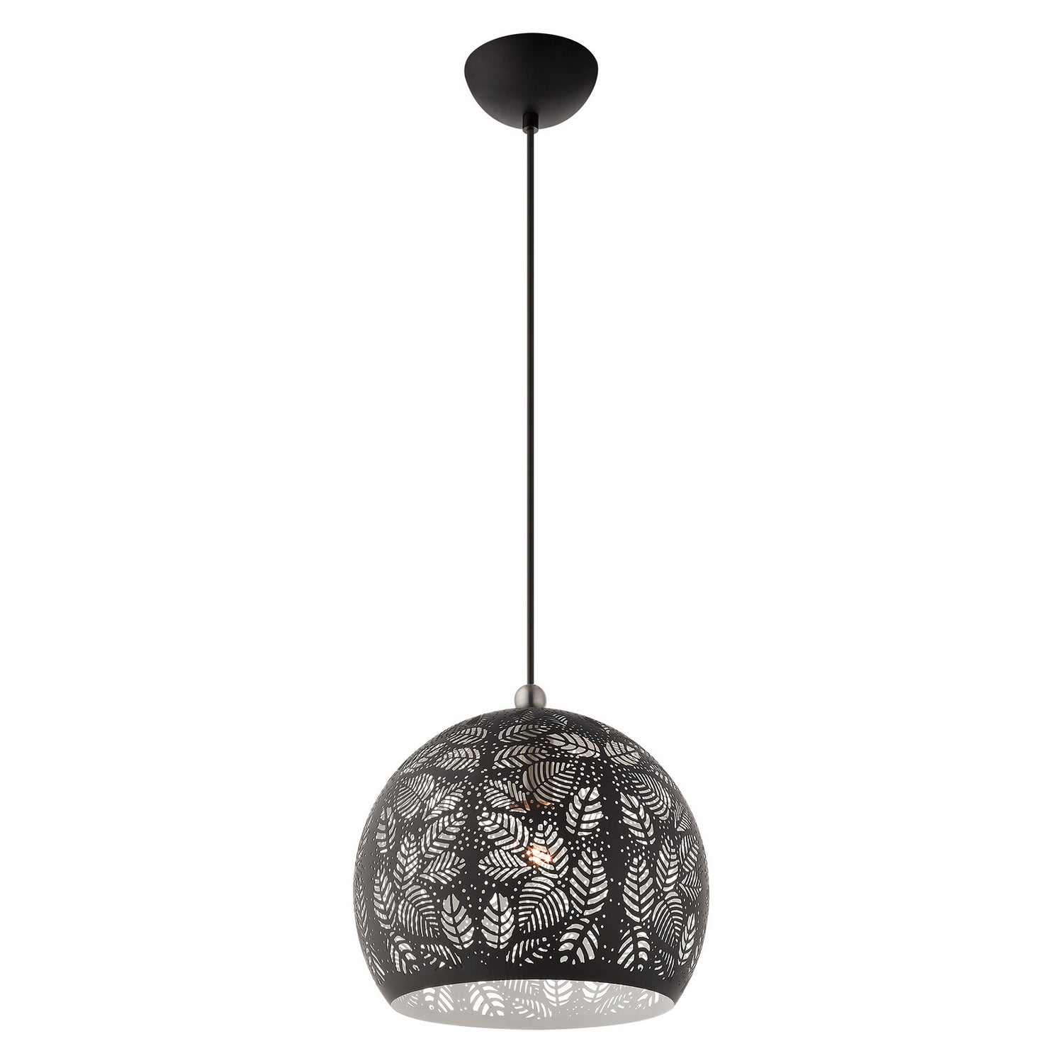 Livex Lighting - 49542-04 - One Light Pendant - Chantilly - Black w/ Brushed Nickels