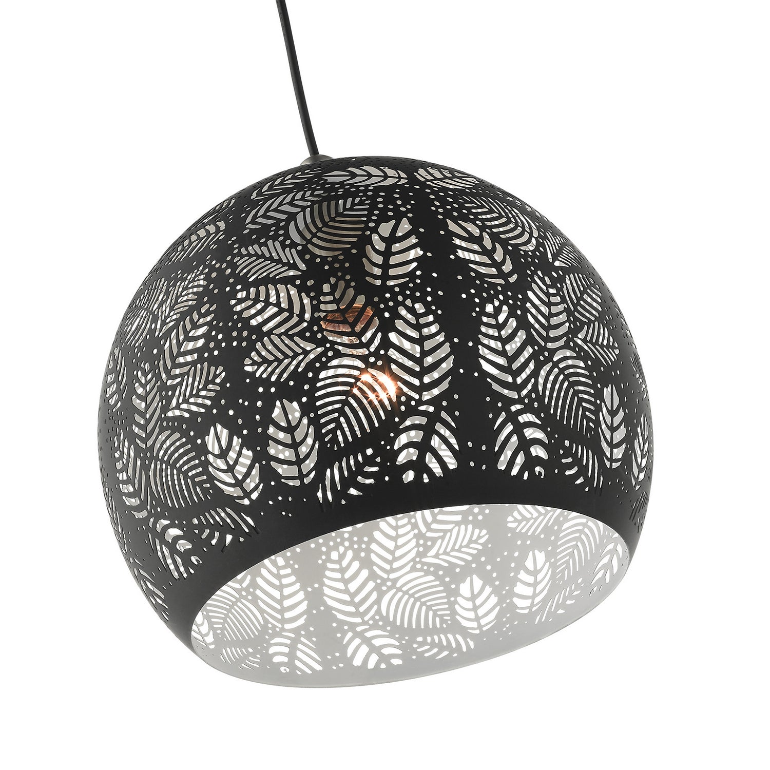 Livex Lighting - 49542-04 - One Light Pendant - Chantilly - Black w/ Brushed Nickels