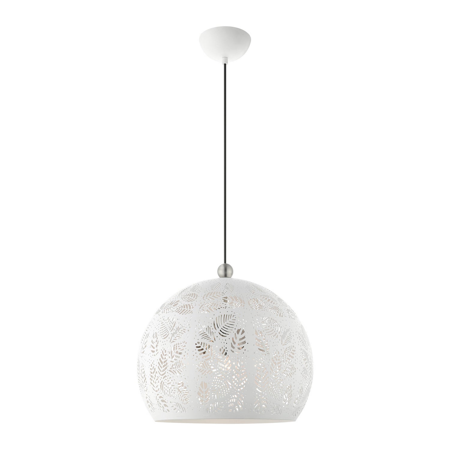 Livex Lighting - 49543-03 - Three Light Pendant - Chantilly - White w/ Brushed Nickels