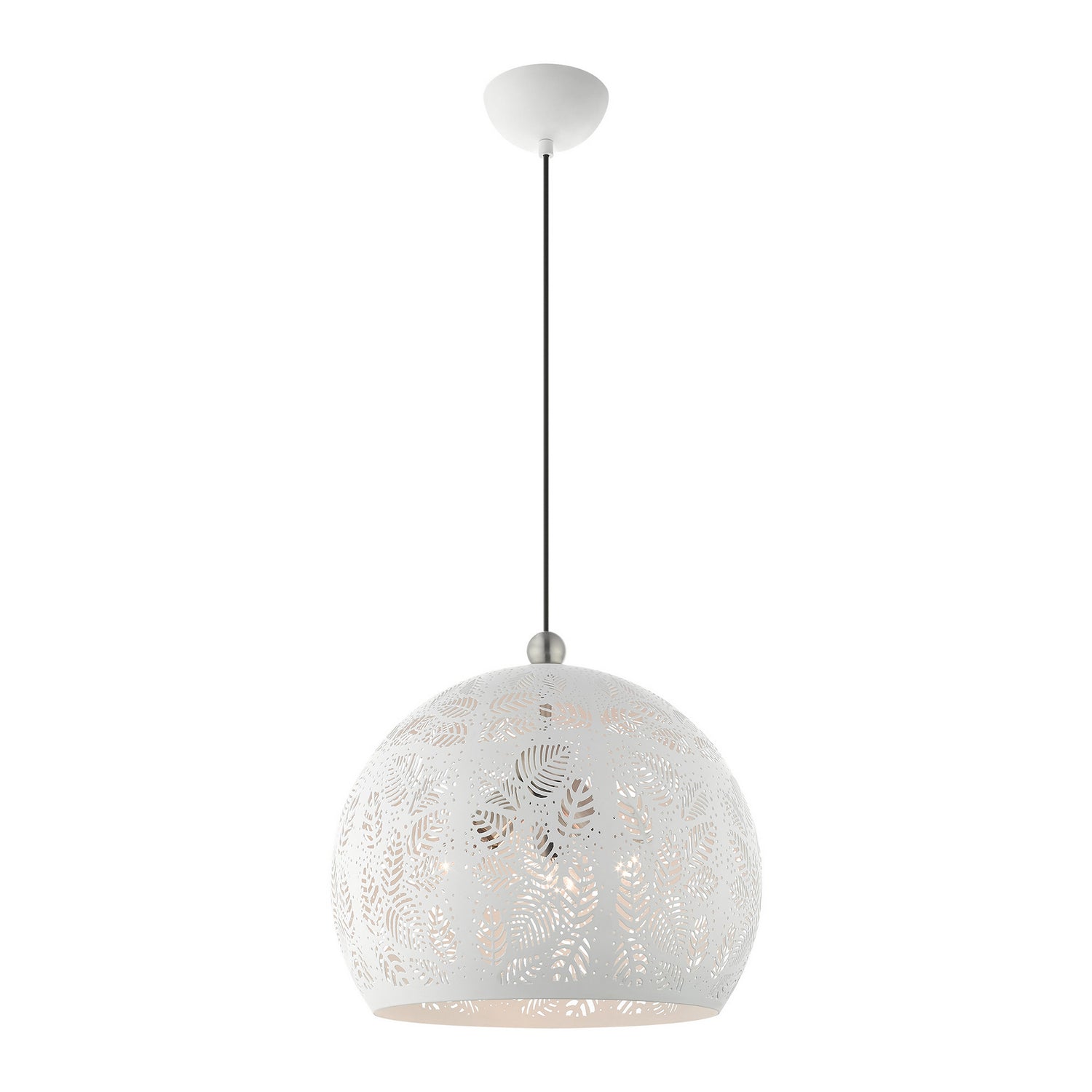 Livex Lighting - 49543-03 - Three Light Pendant - Chantilly - White w/ Brushed Nickels