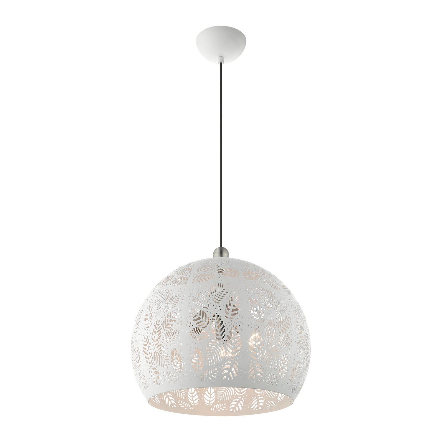 Livex Lighting - 49543-03 - Three Light Pendant - Chantilly - White w/ Brushed Nickels