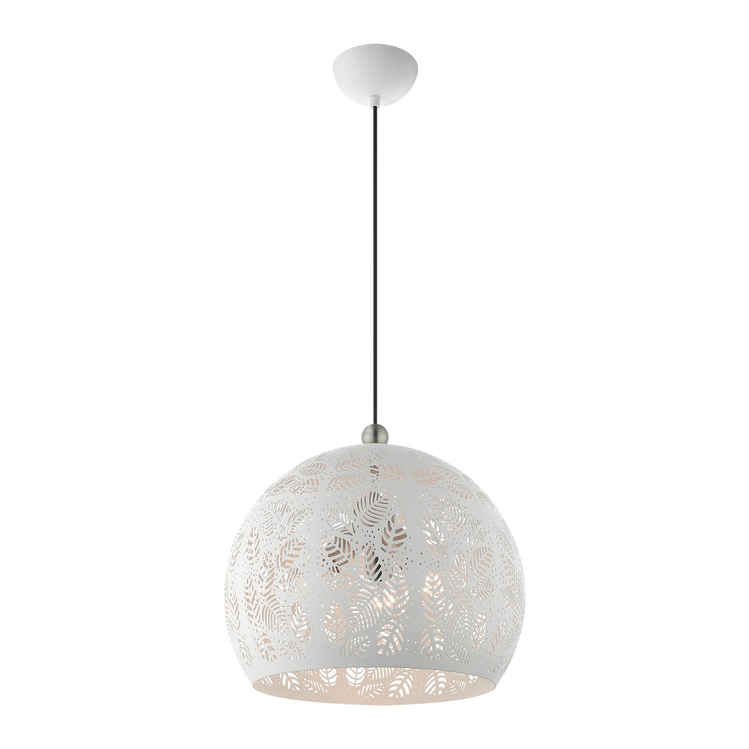 Livex Lighting - 49543-03 - Three Light Pendant - Chantilly - White w/ Brushed Nickels
