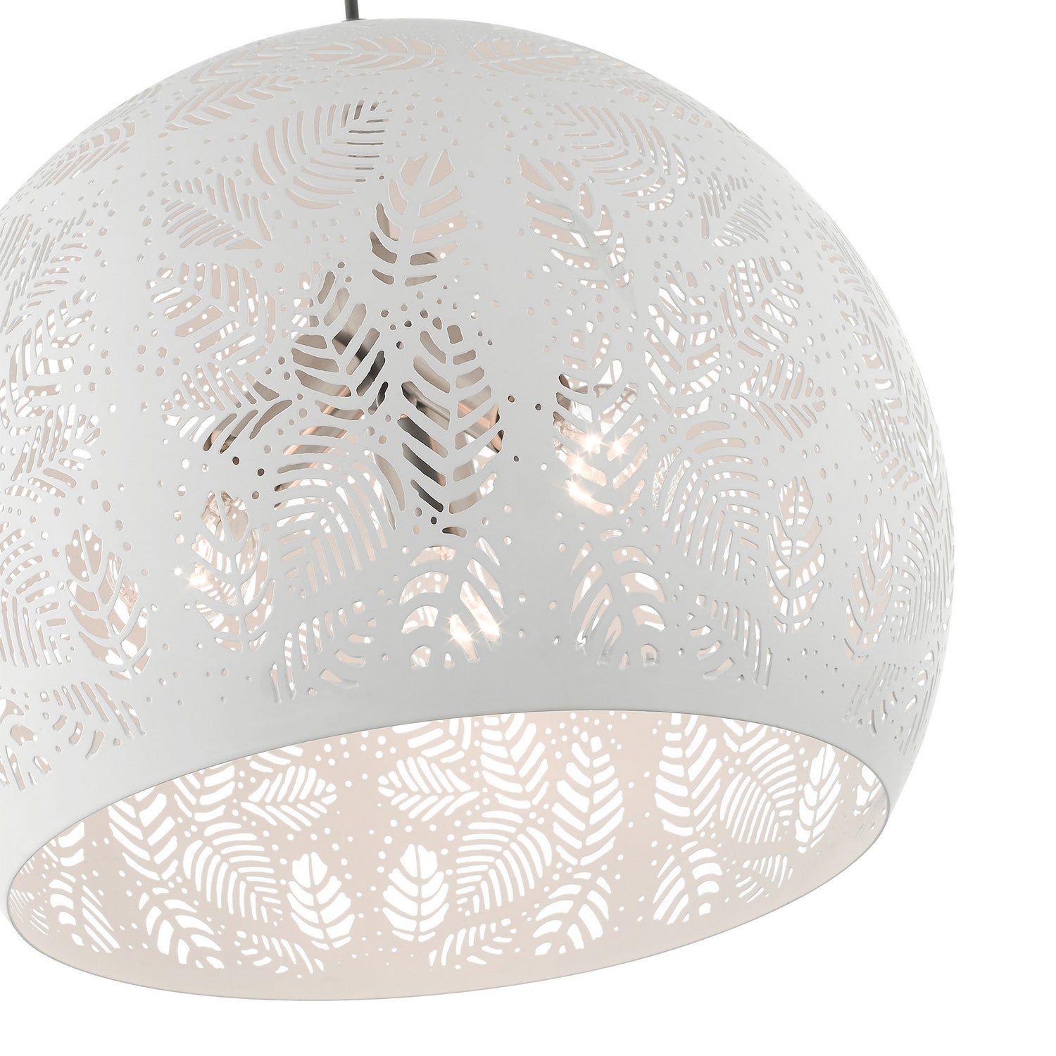 Livex Lighting - 49543-03 - Three Light Pendant - Chantilly - White w/ Brushed Nickels
