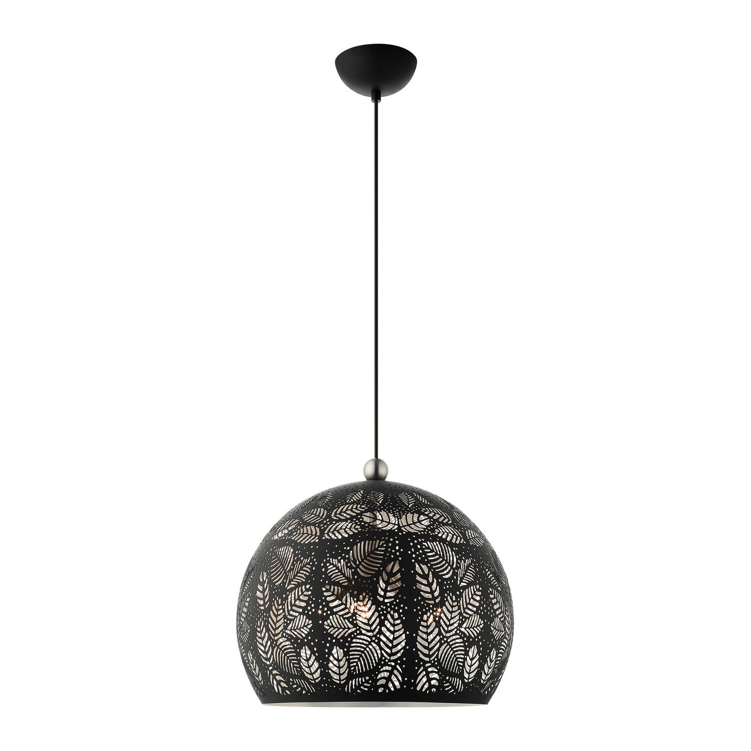 Livex Lighting - 49543-04 - Three Light Pendant - Chantilly - Black w/ Brushed Nickels