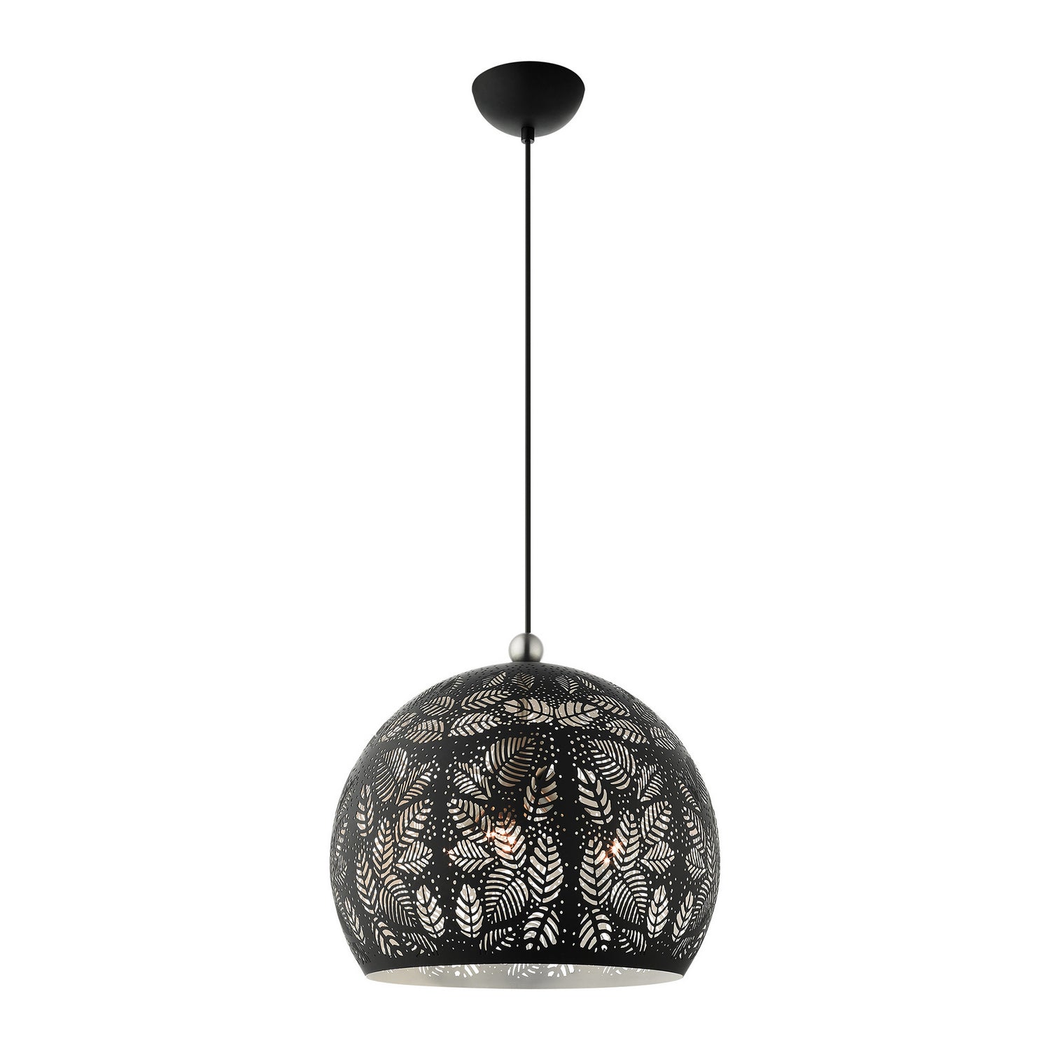 Livex Lighting - 49543-04 - Three Light Pendant - Chantilly - Black w/ Brushed Nickels