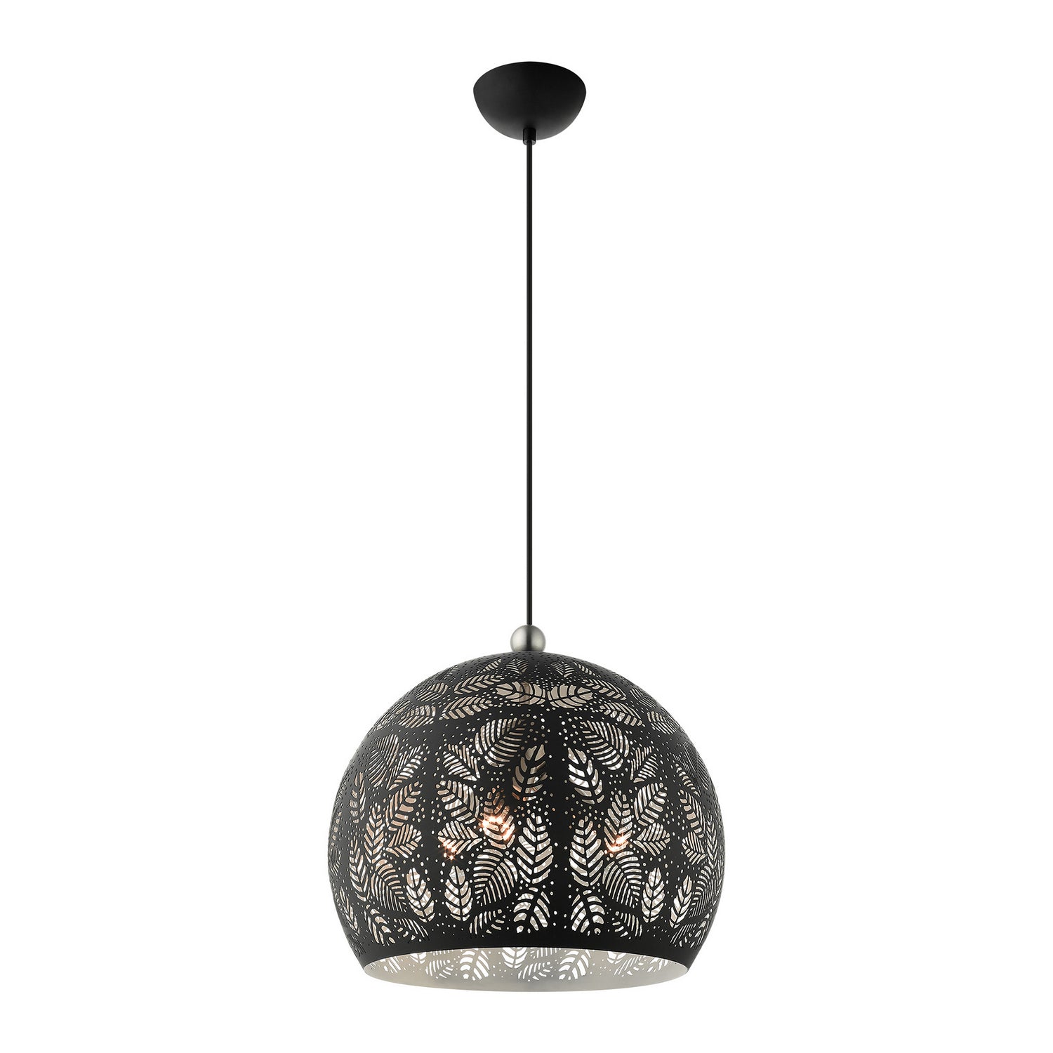 Livex Lighting - 49543-04 - Three Light Pendant - Chantilly - Black w/ Brushed Nickels