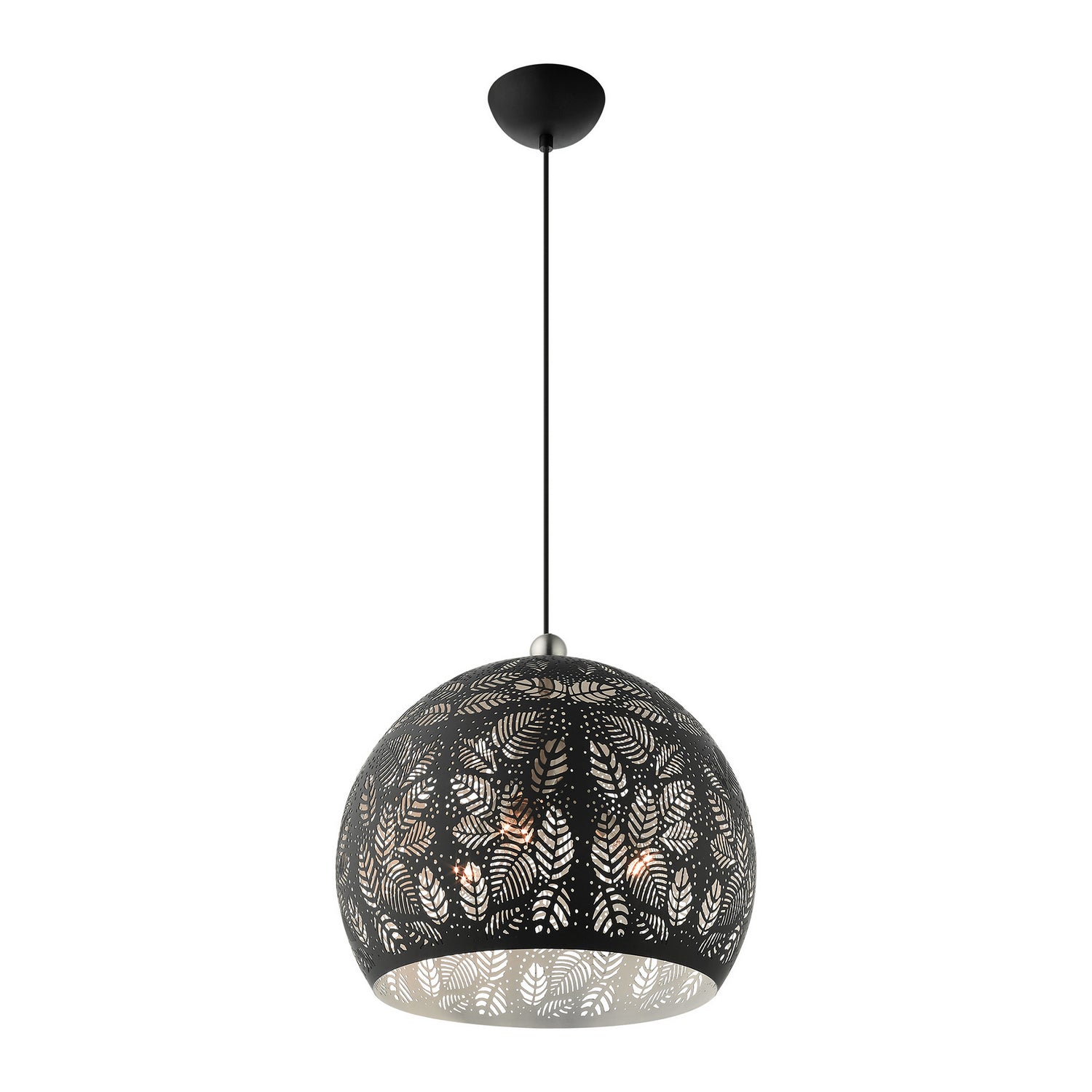 Livex Lighting - 49543-04 - Three Light Pendant - Chantilly - Black w/ Brushed Nickels