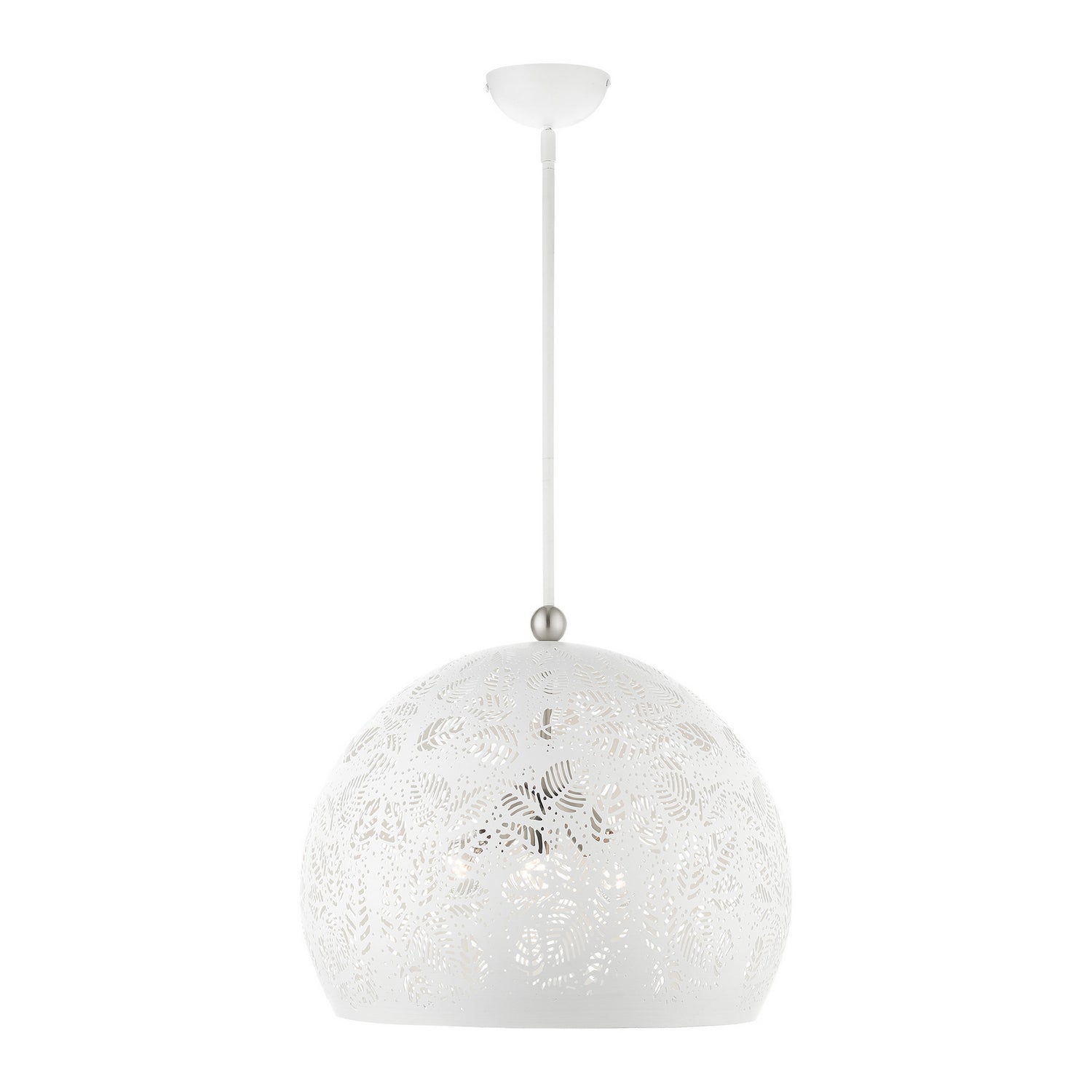 Livex Lighting - 49544-03 - Three Light Pendant - Chantilly - White w/ Brushed Nickels