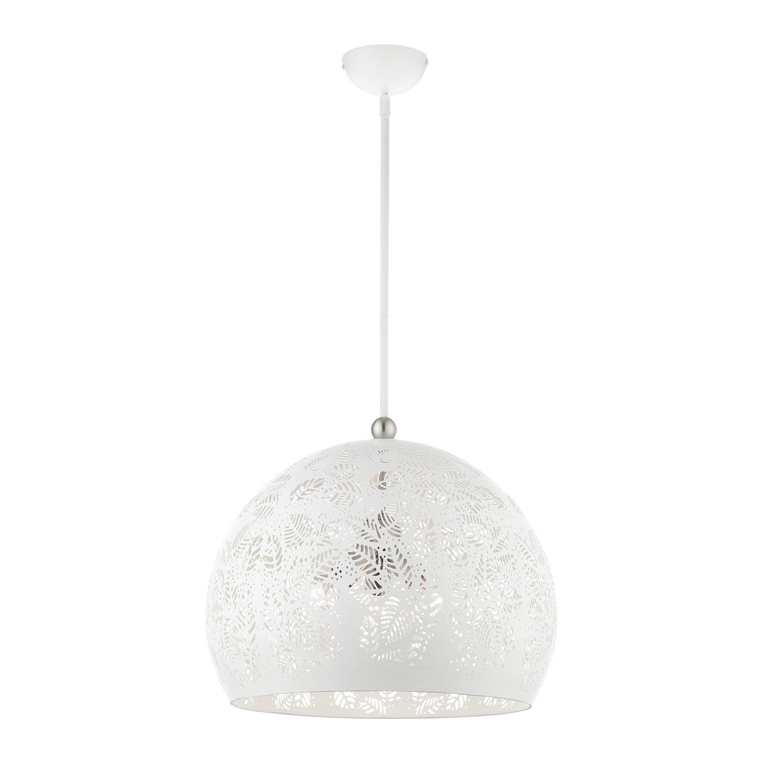 Livex Lighting - 49544-03 - Three Light Pendant - Chantilly - White w/ Brushed Nickels