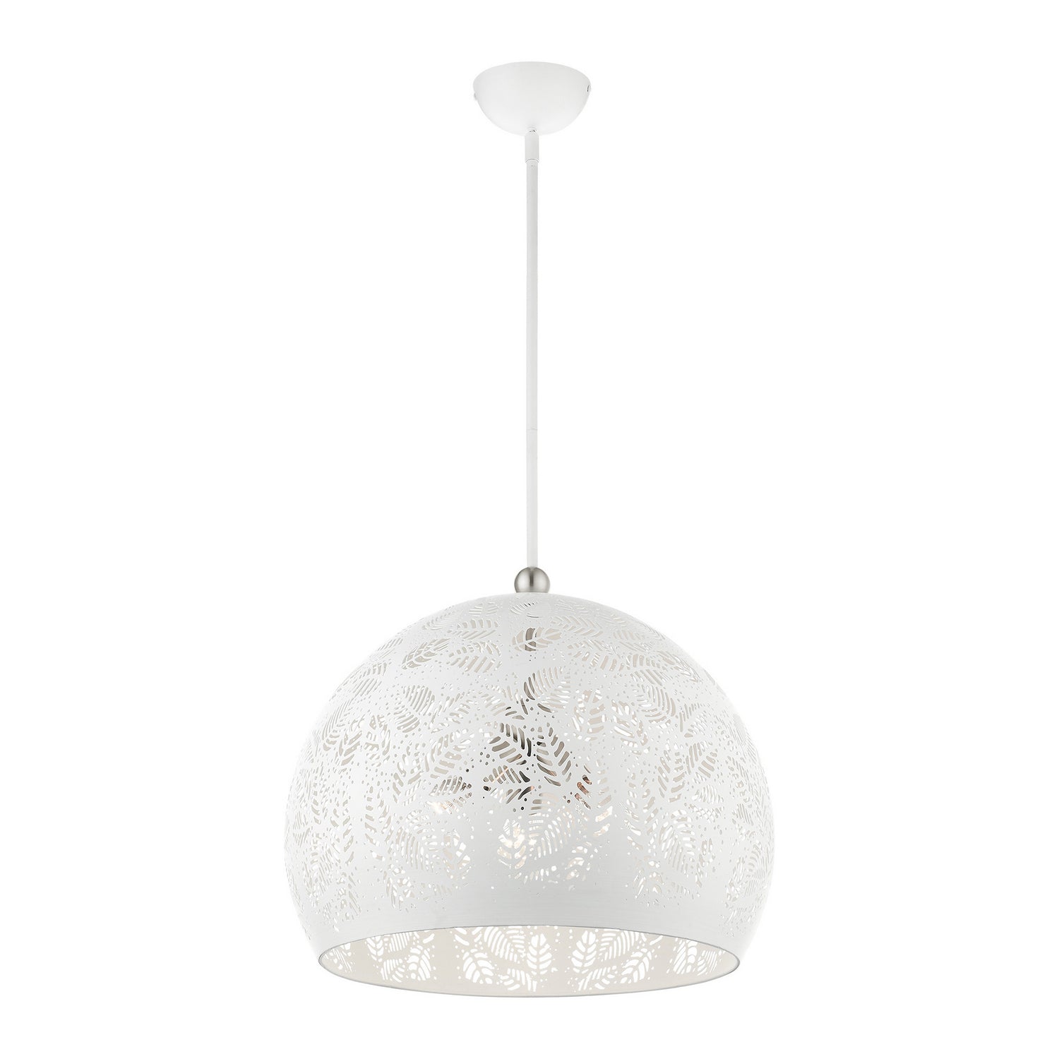 Livex Lighting - 49544-03 - Three Light Pendant - Chantilly - White w/ Brushed Nickels